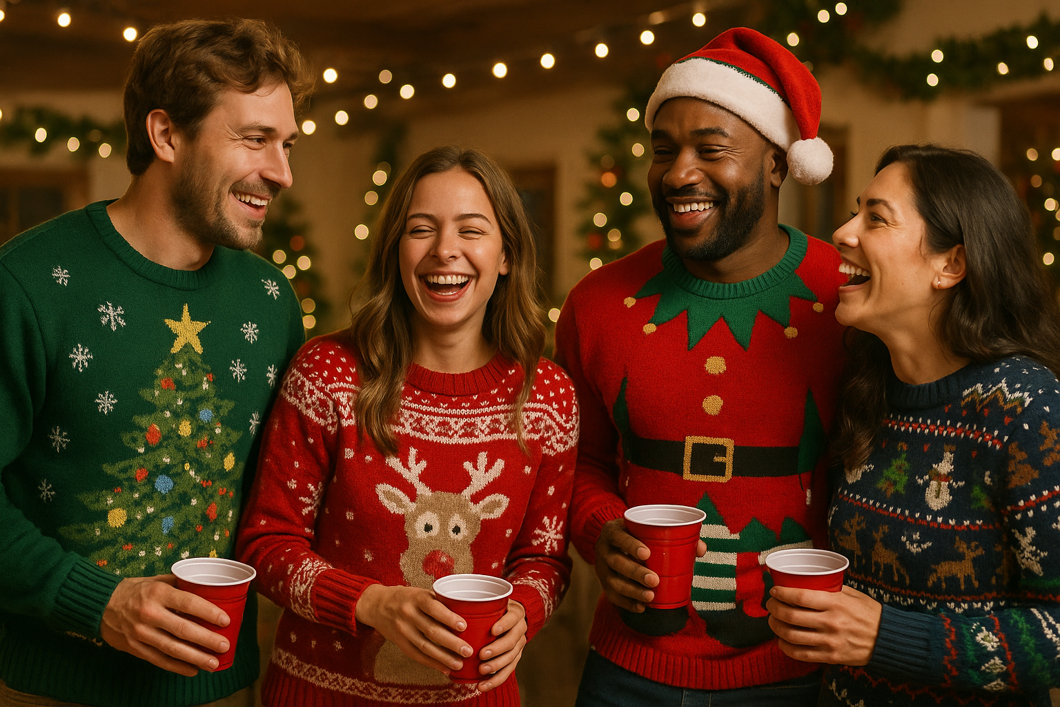 ugly christmas sweater party - Illustration