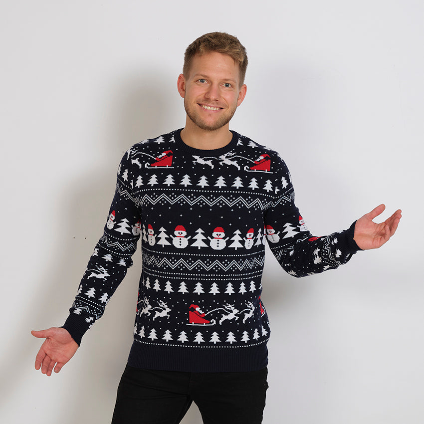 The Stylish Navy Christmas Sweater – Men
