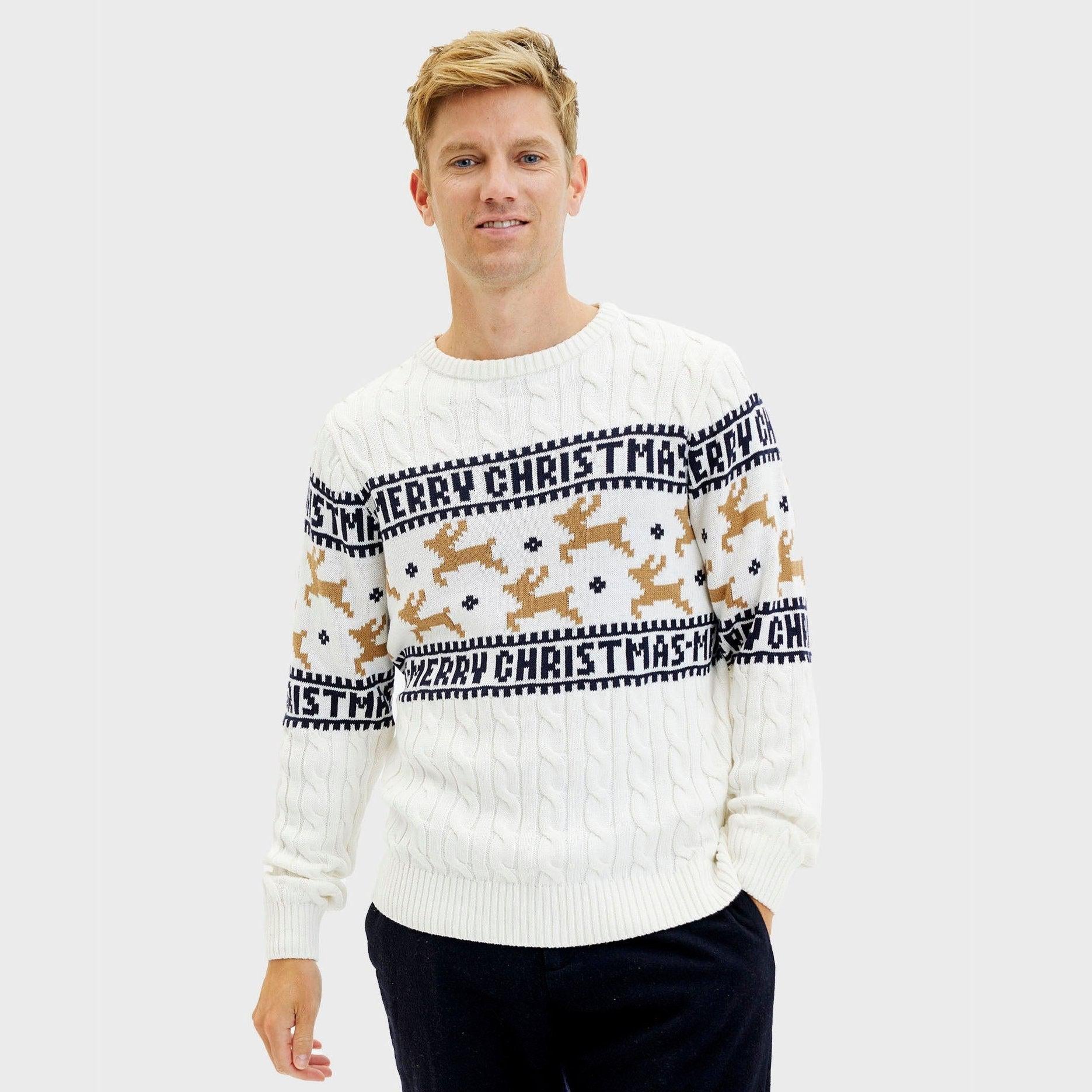 The Elegant White Christmas Sweater – Men