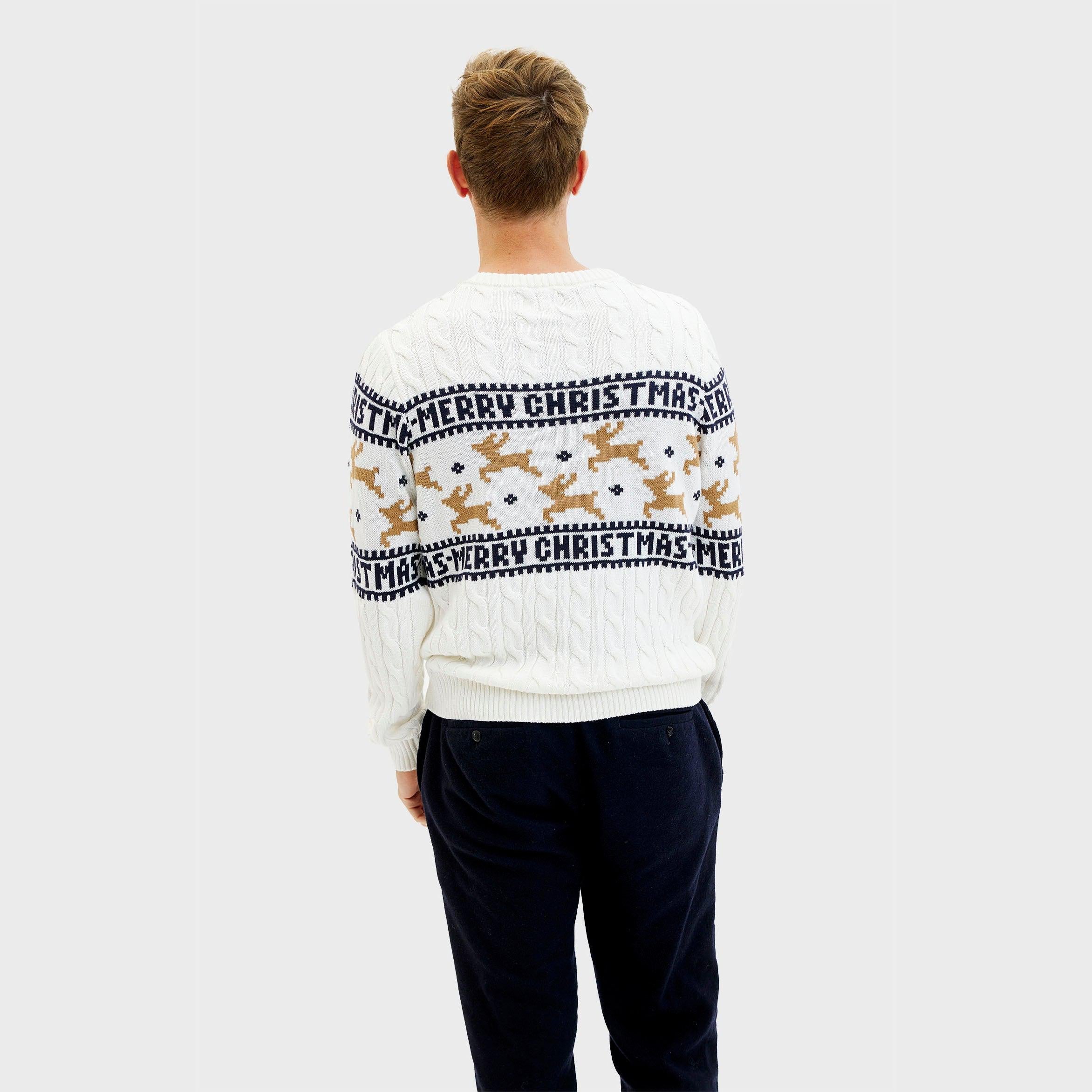 The Elegant White Christmas Sweater – Men