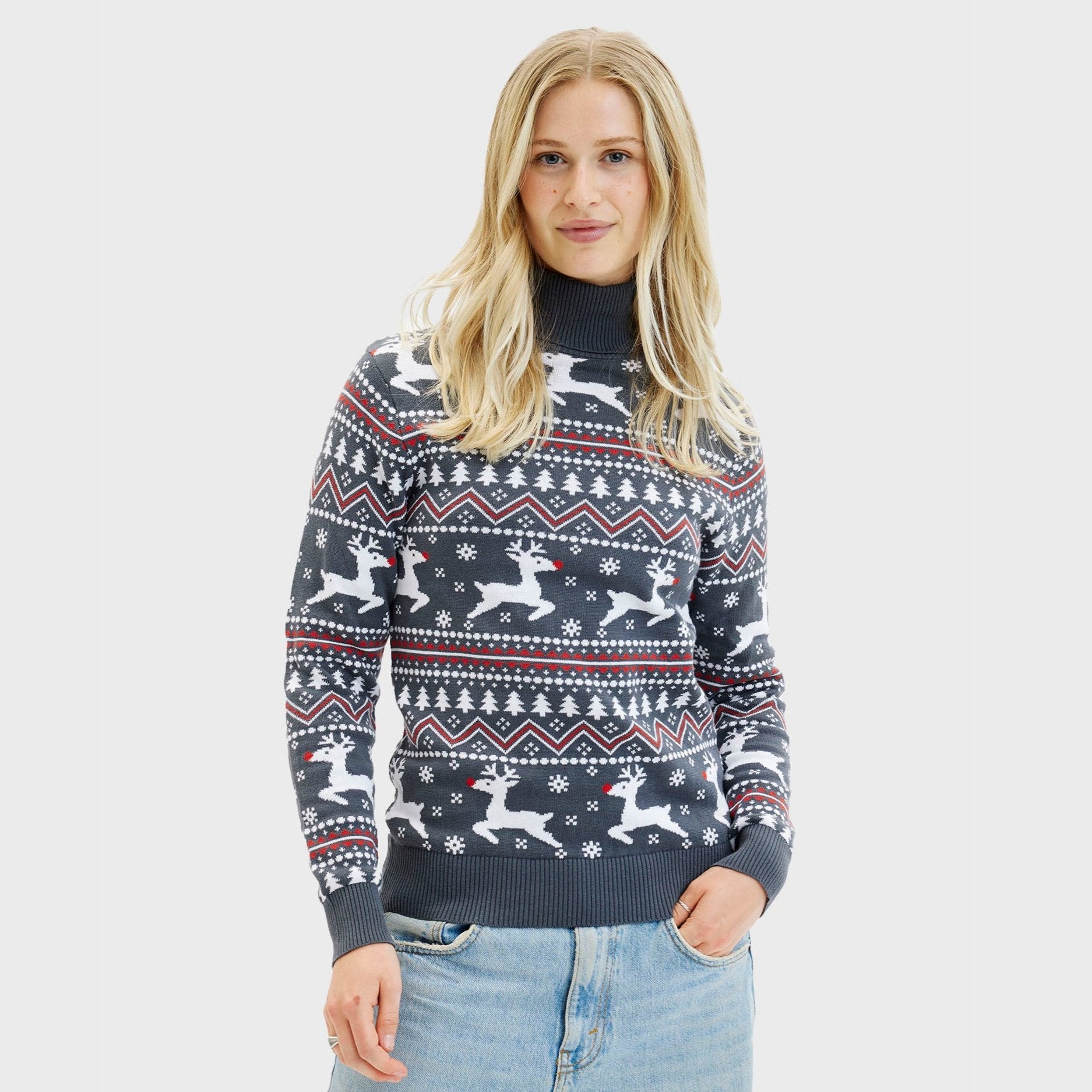 The Stylish Highneck Christmas Sweater – Women