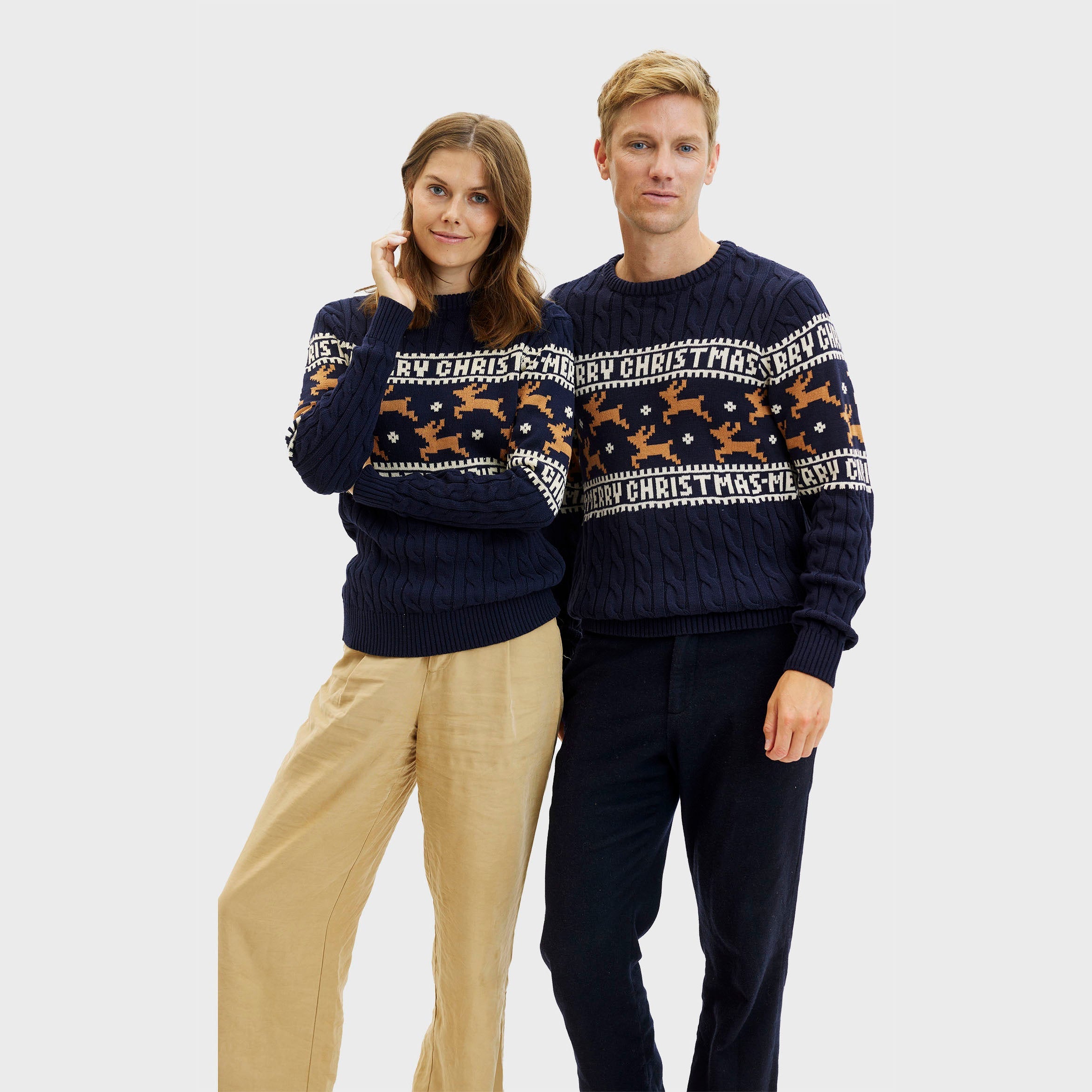 The Elegant Blue Christmas Sweater – Men