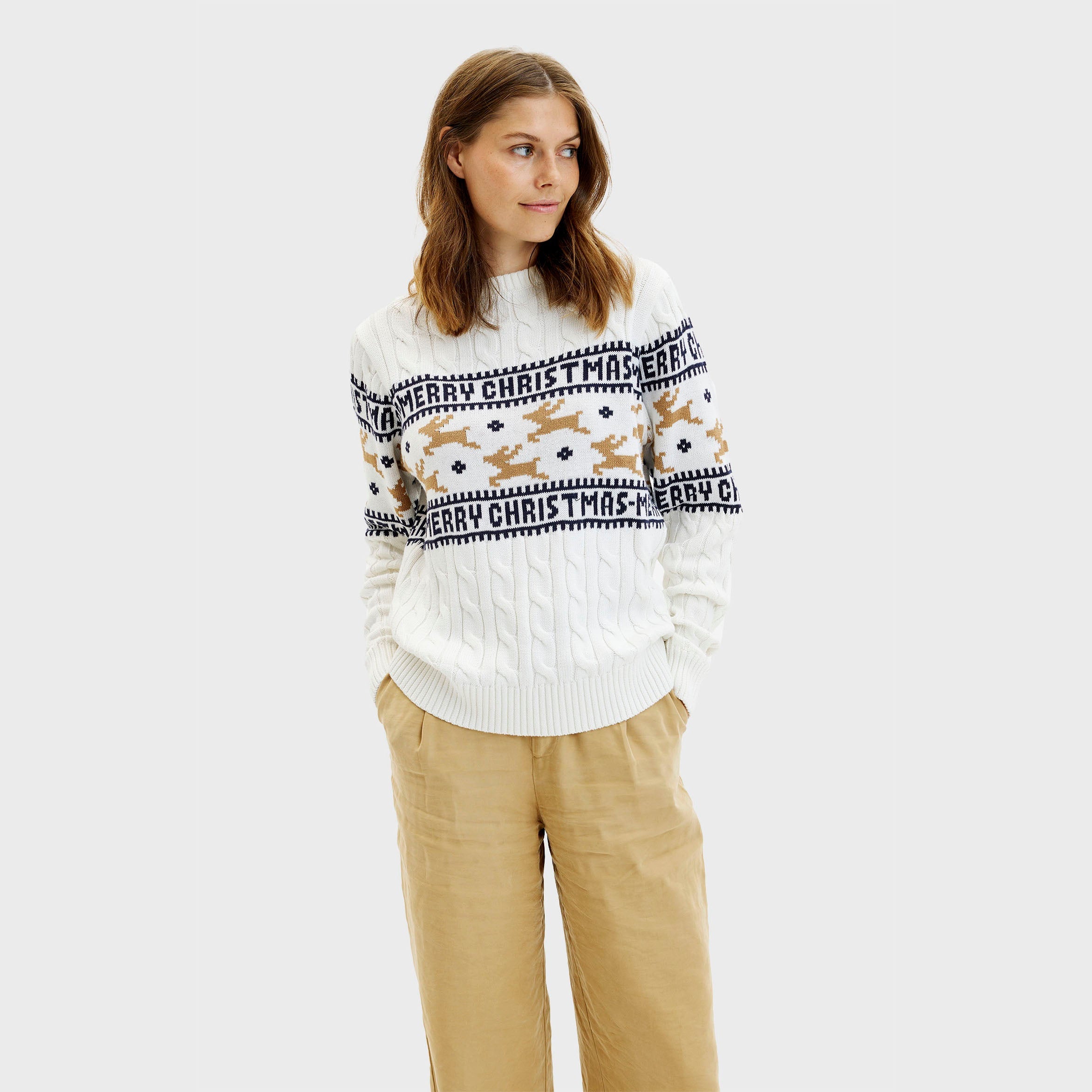 The Elegant White Christmas Sweater – Women