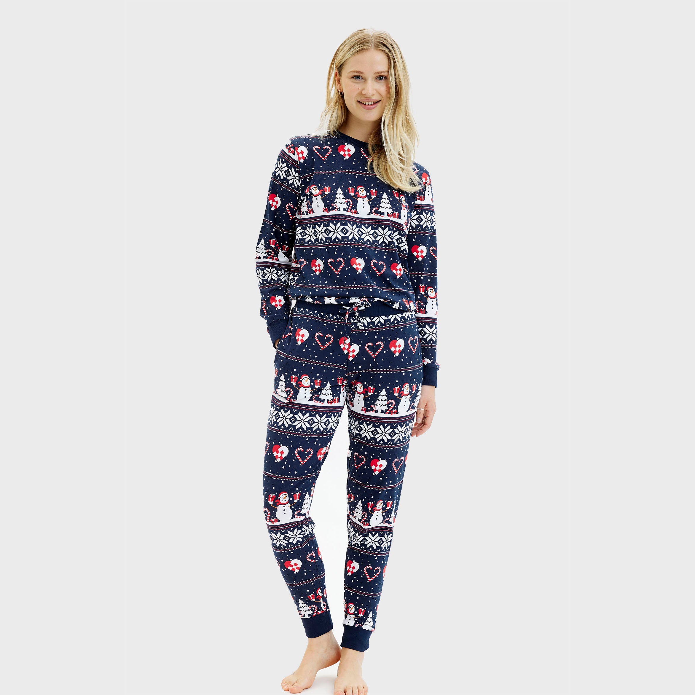 Christmas Heart Pyjamas Navy – Women
