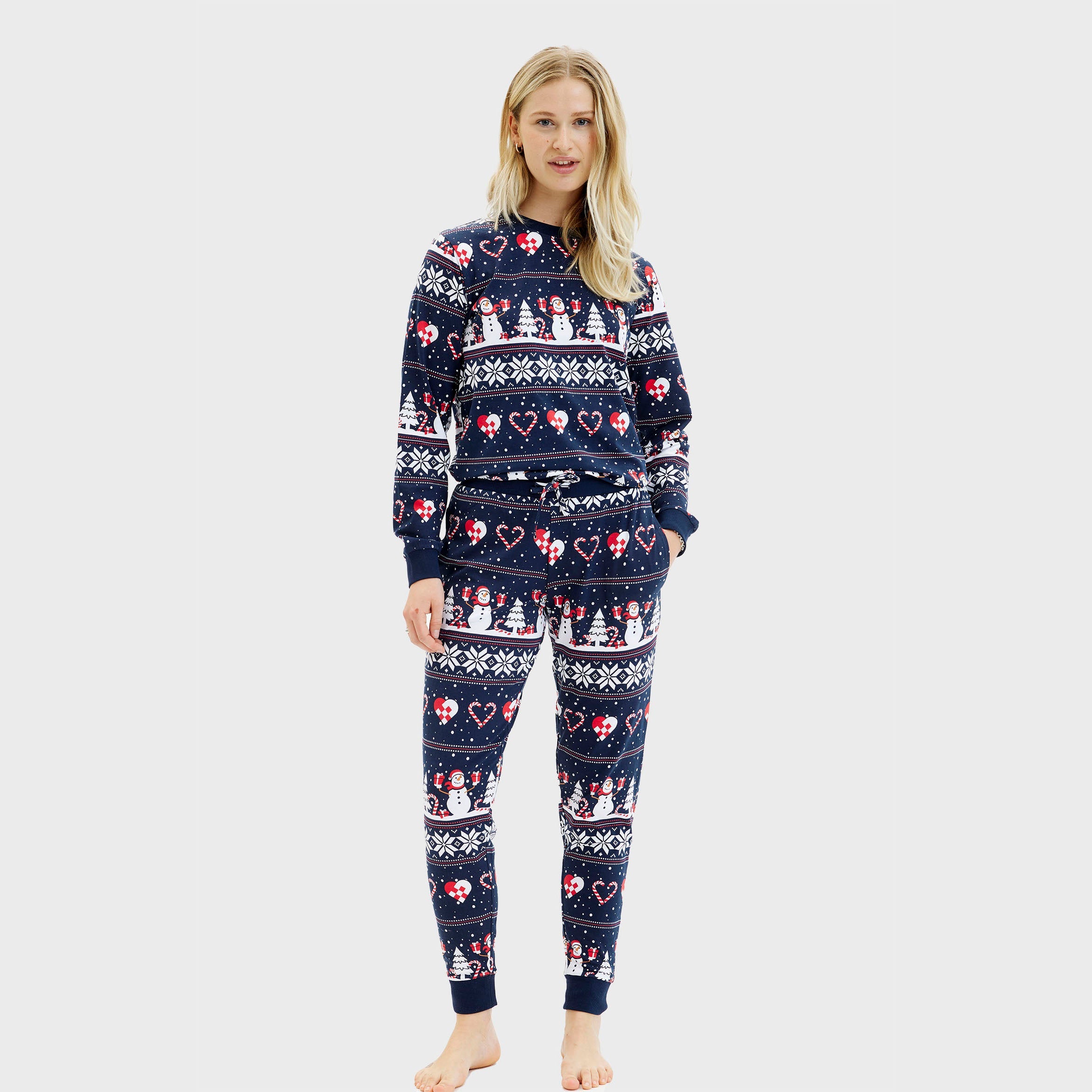 Christmas Heart Pyjamas Navy – Women