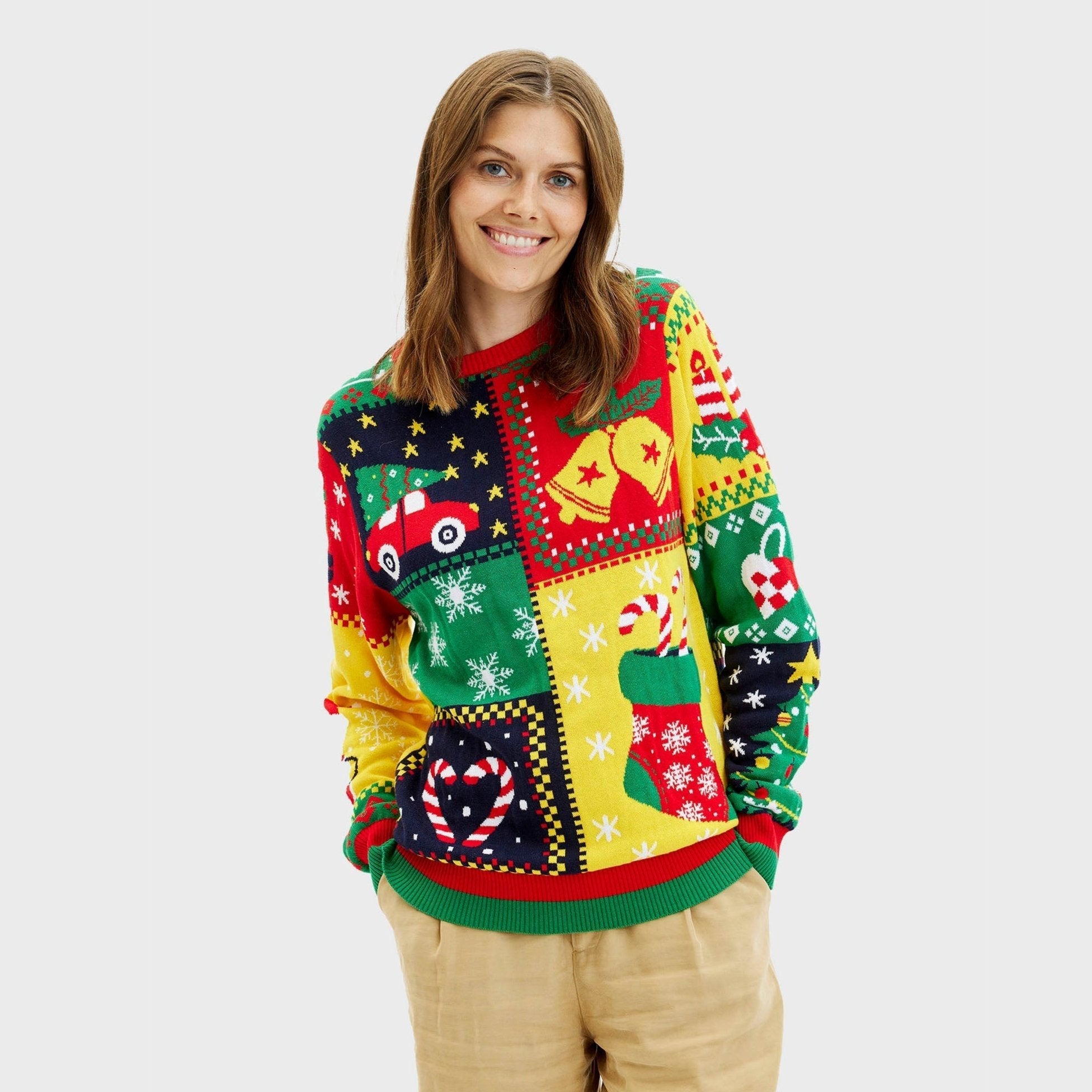 The Patchwork Christmas Sweater – Women