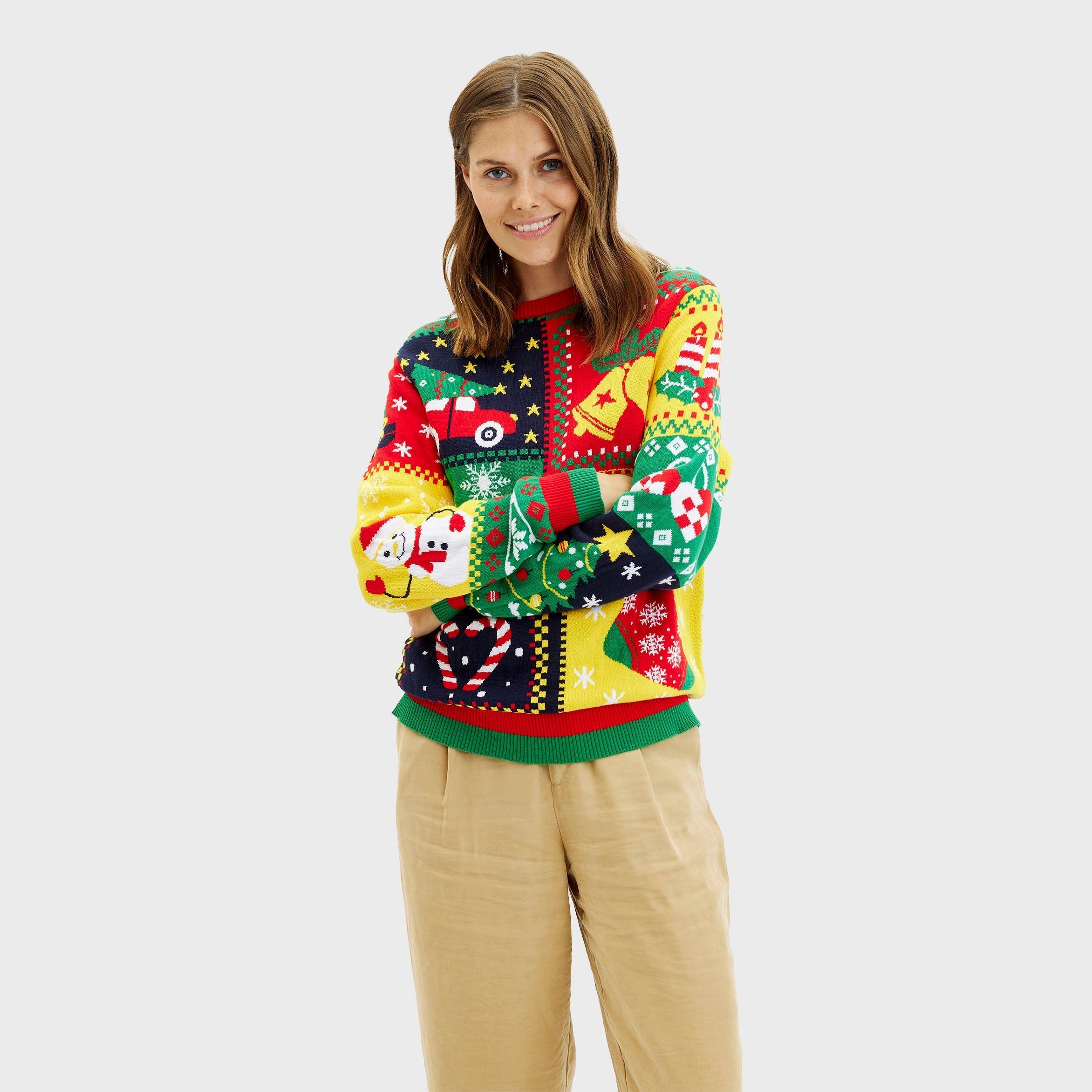 The Patchwork Christmas Sweater – Women
