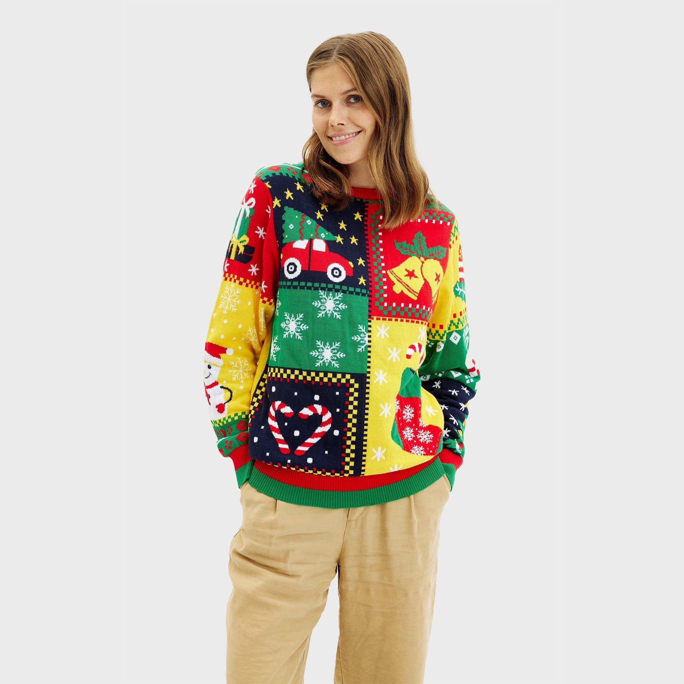 The Patchwork Christmas Sweater – Women