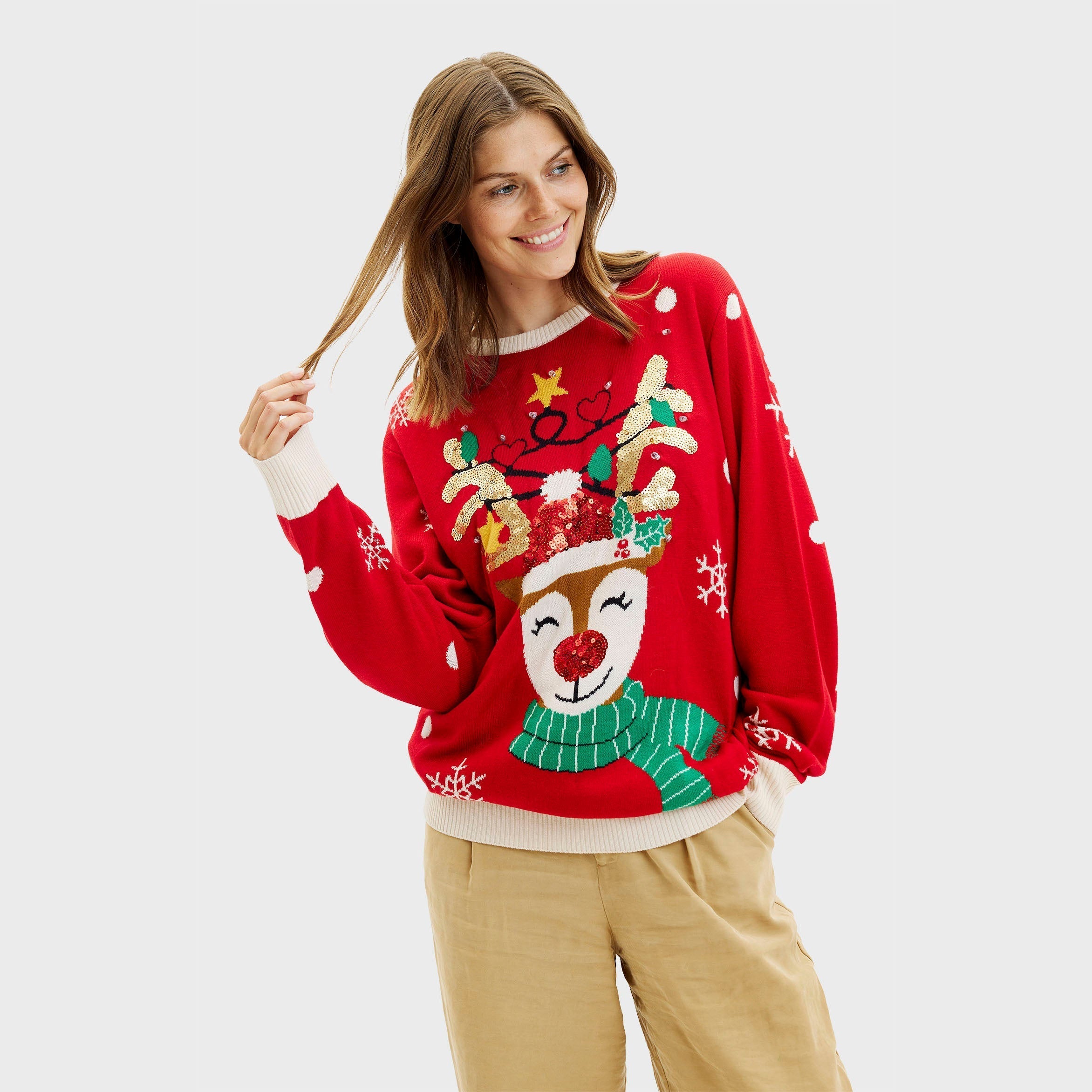 The Cute Reindeer Christmas Sweater – Women