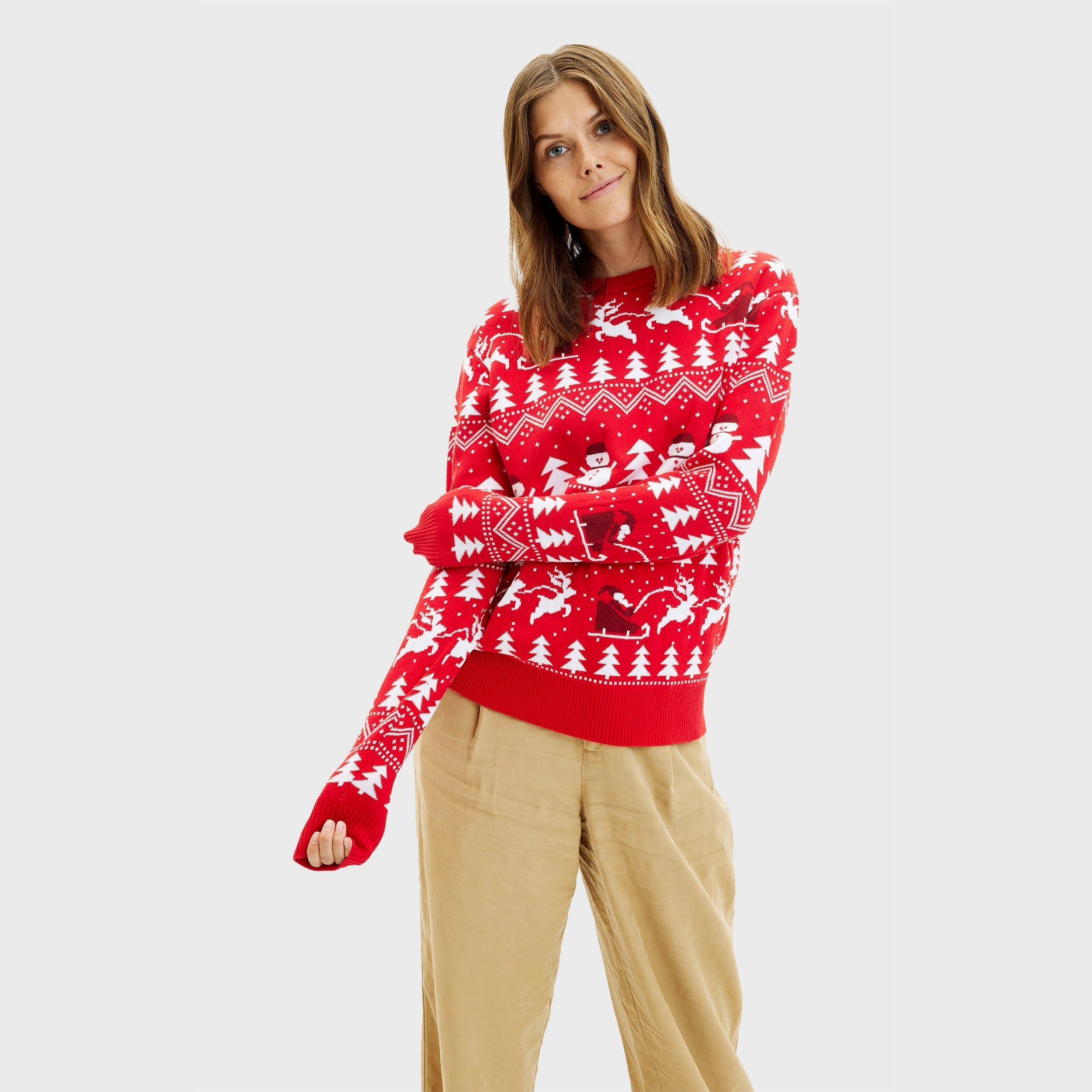 The Stylish Red Christmas Sweater – Women
