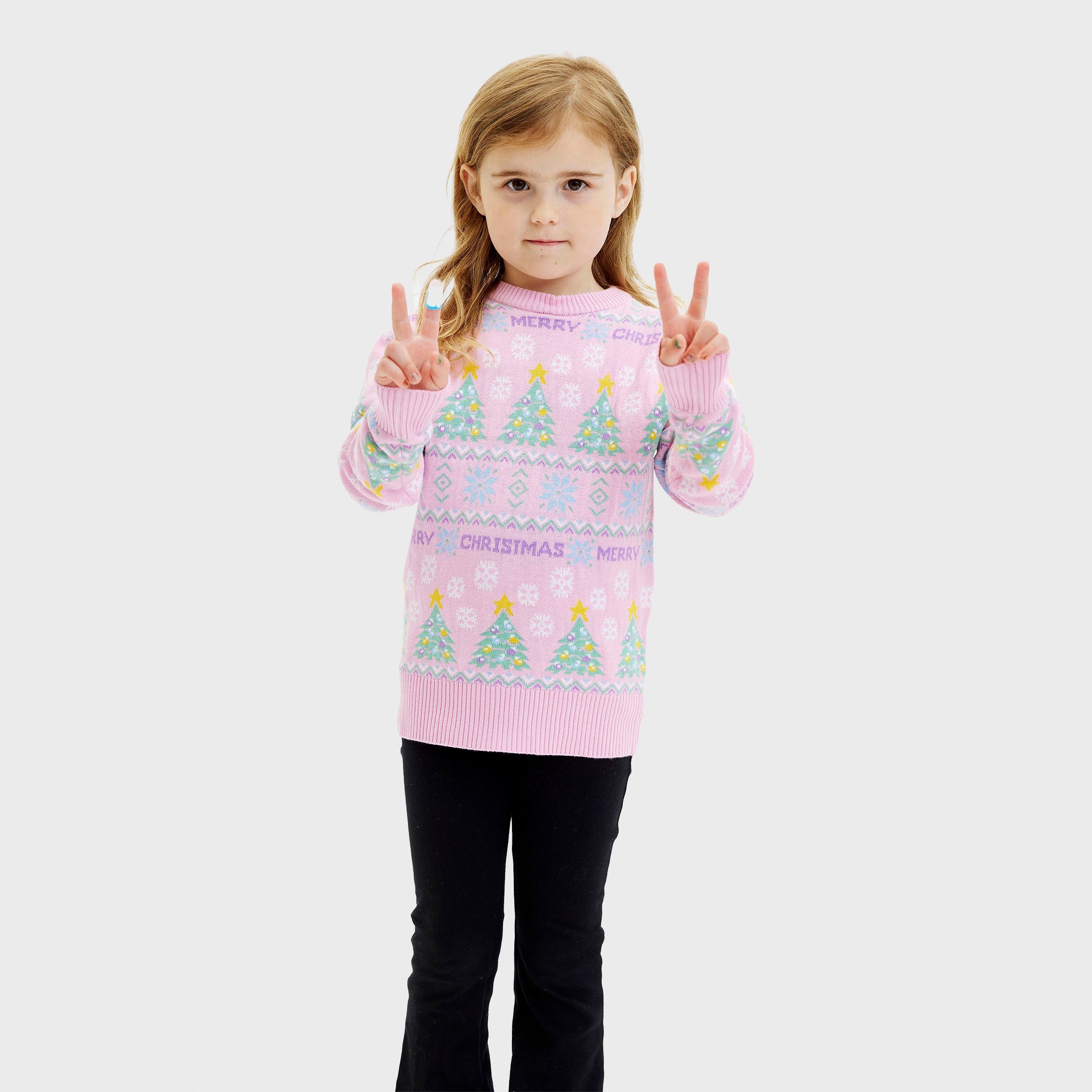 The pink christmas sweater - child.
