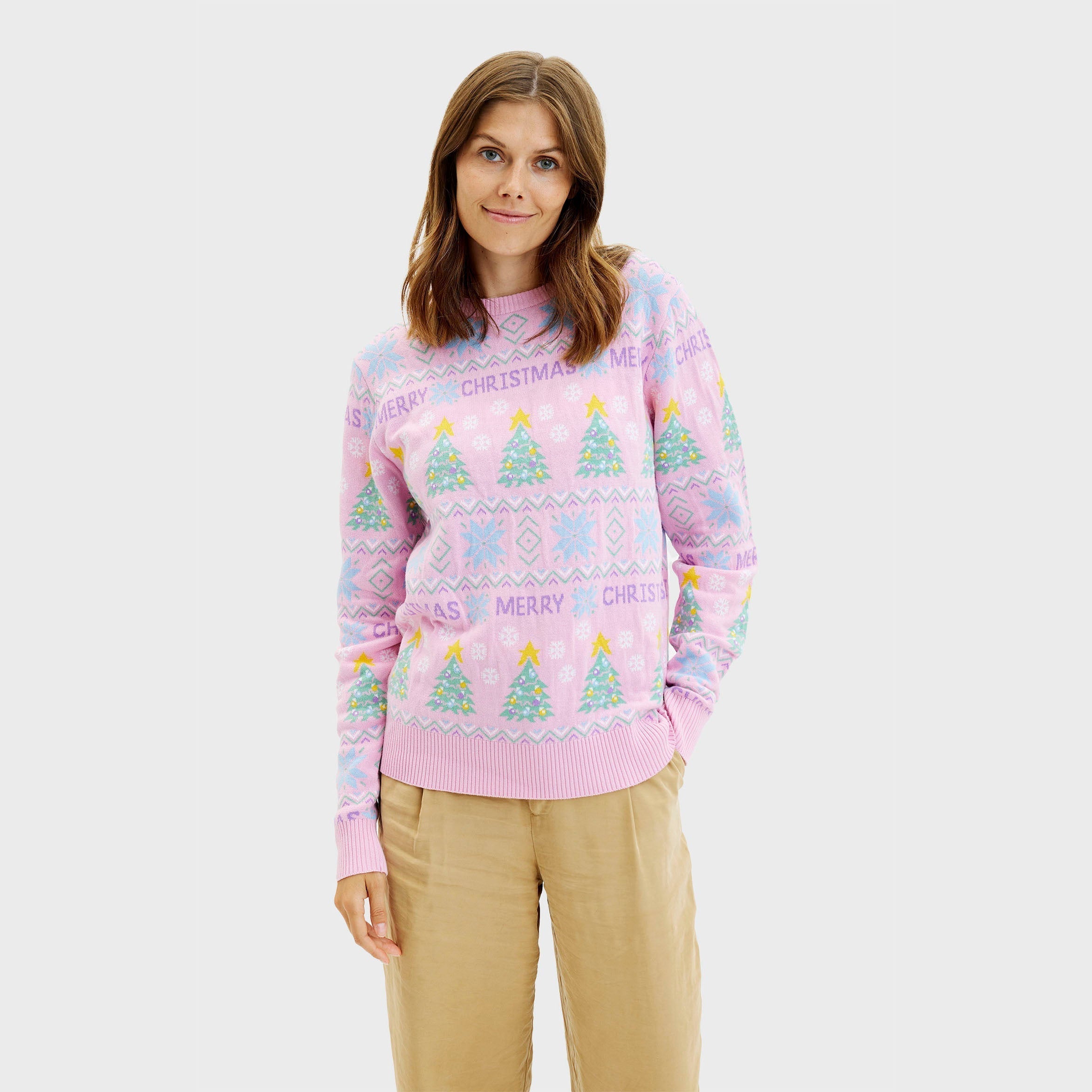The Pink Christmas Sweater – Women