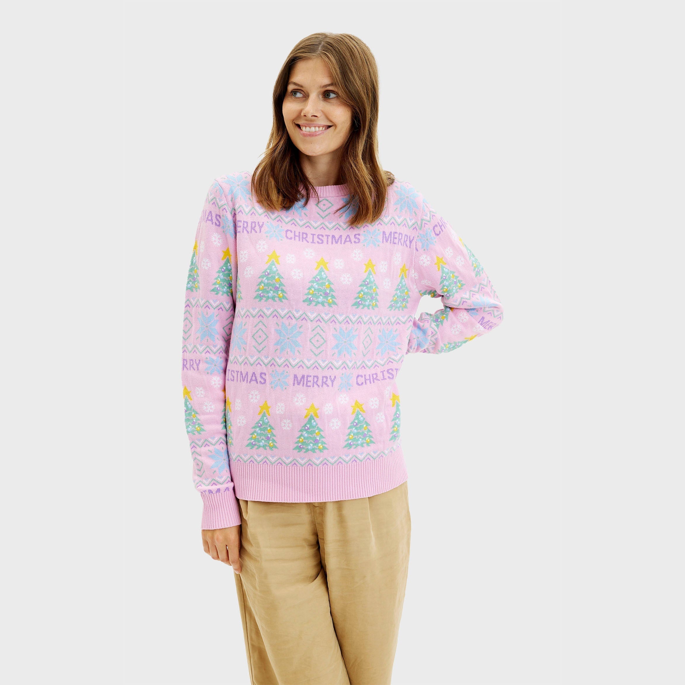 The Pink Christmas Sweater – Women