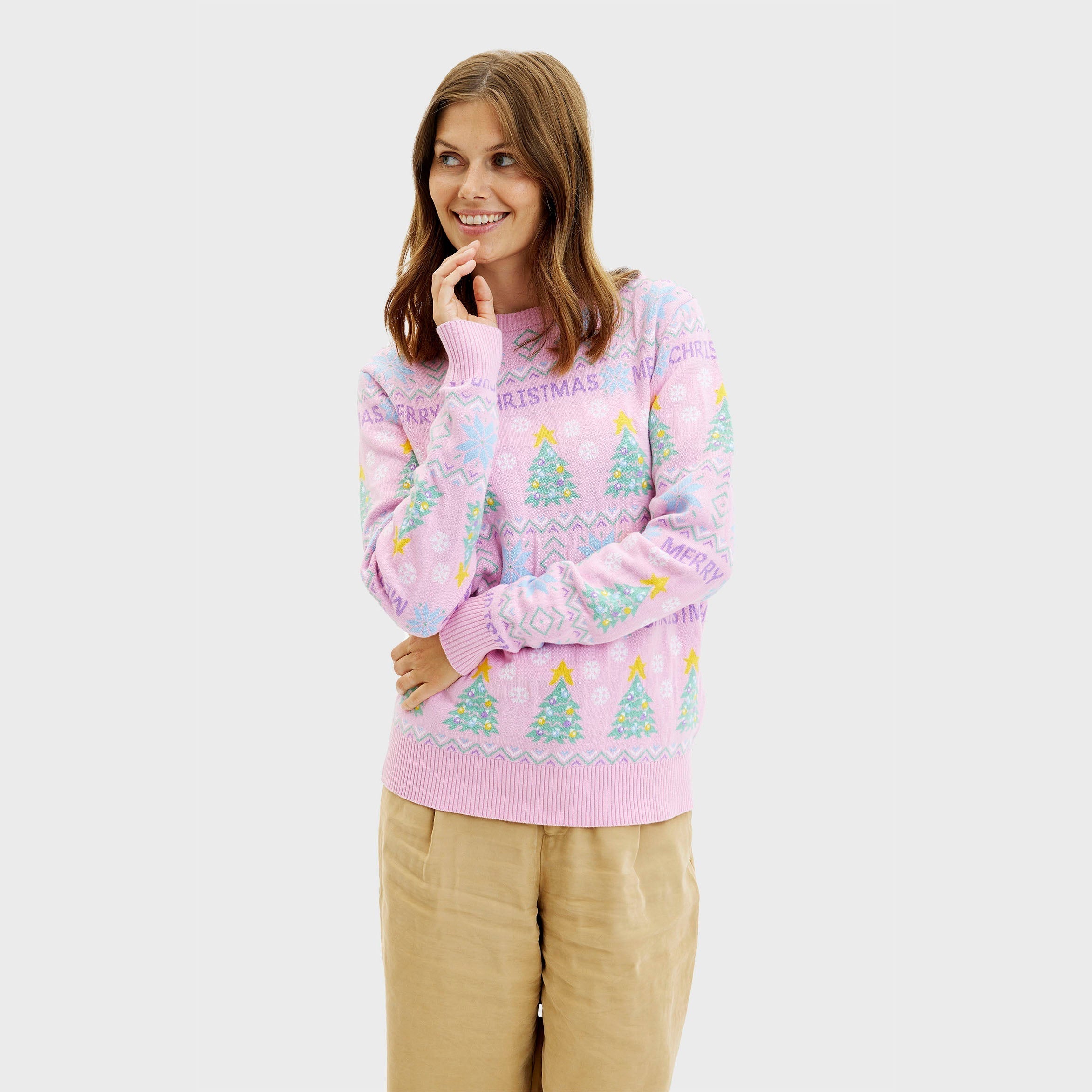The Pink Christmas Sweater – Women