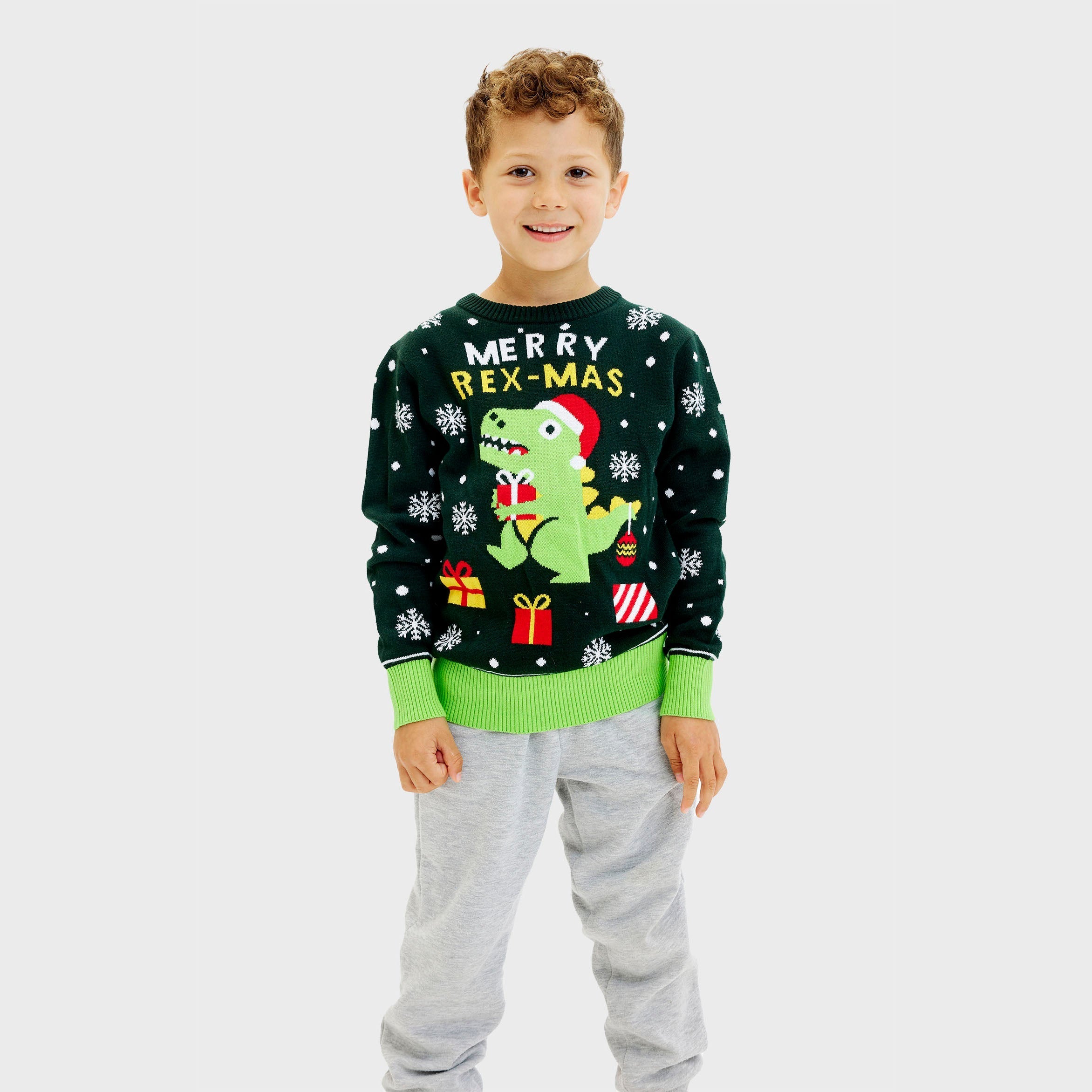Cute dino christmas sweater - child.