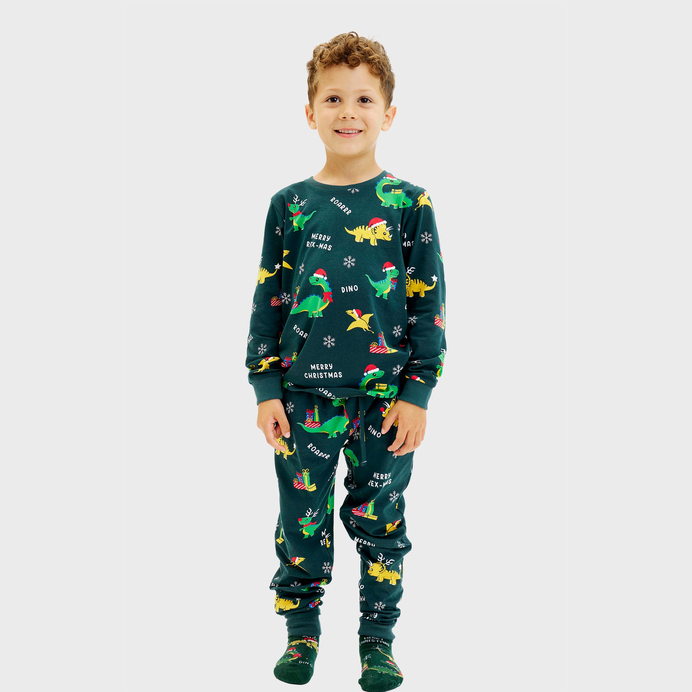 Dino Christmas pyjamas kids