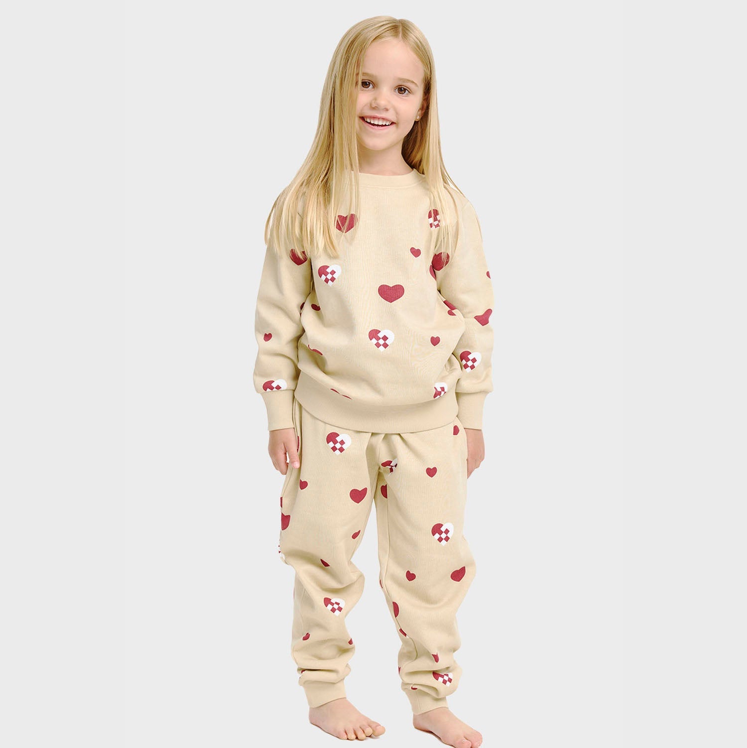 Christmas Heart Sweat Set – Kids
