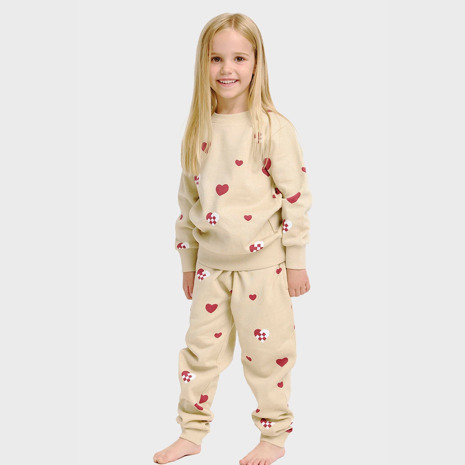 Christmas Heart Sweat Set – Kids