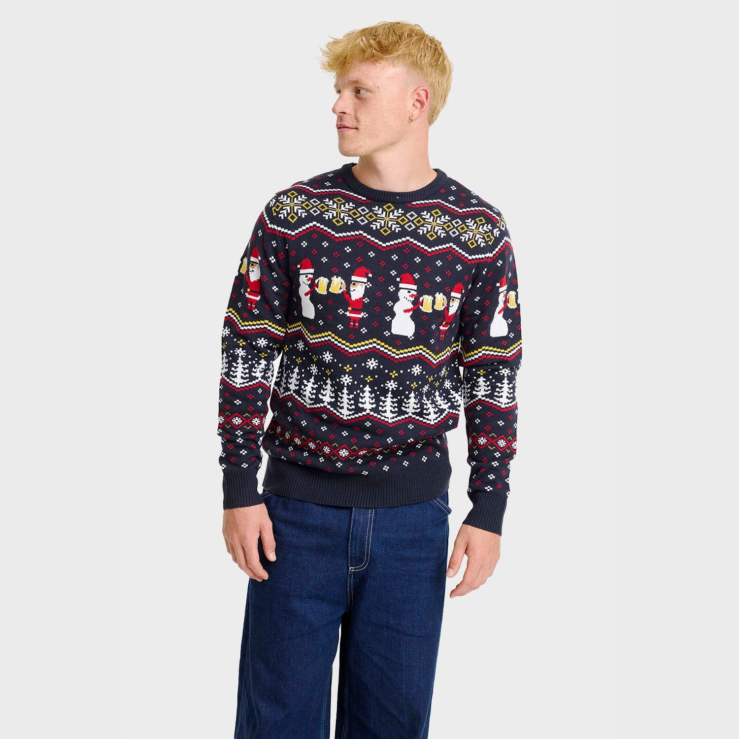 Cheers Santa Christmas Sweater – Men