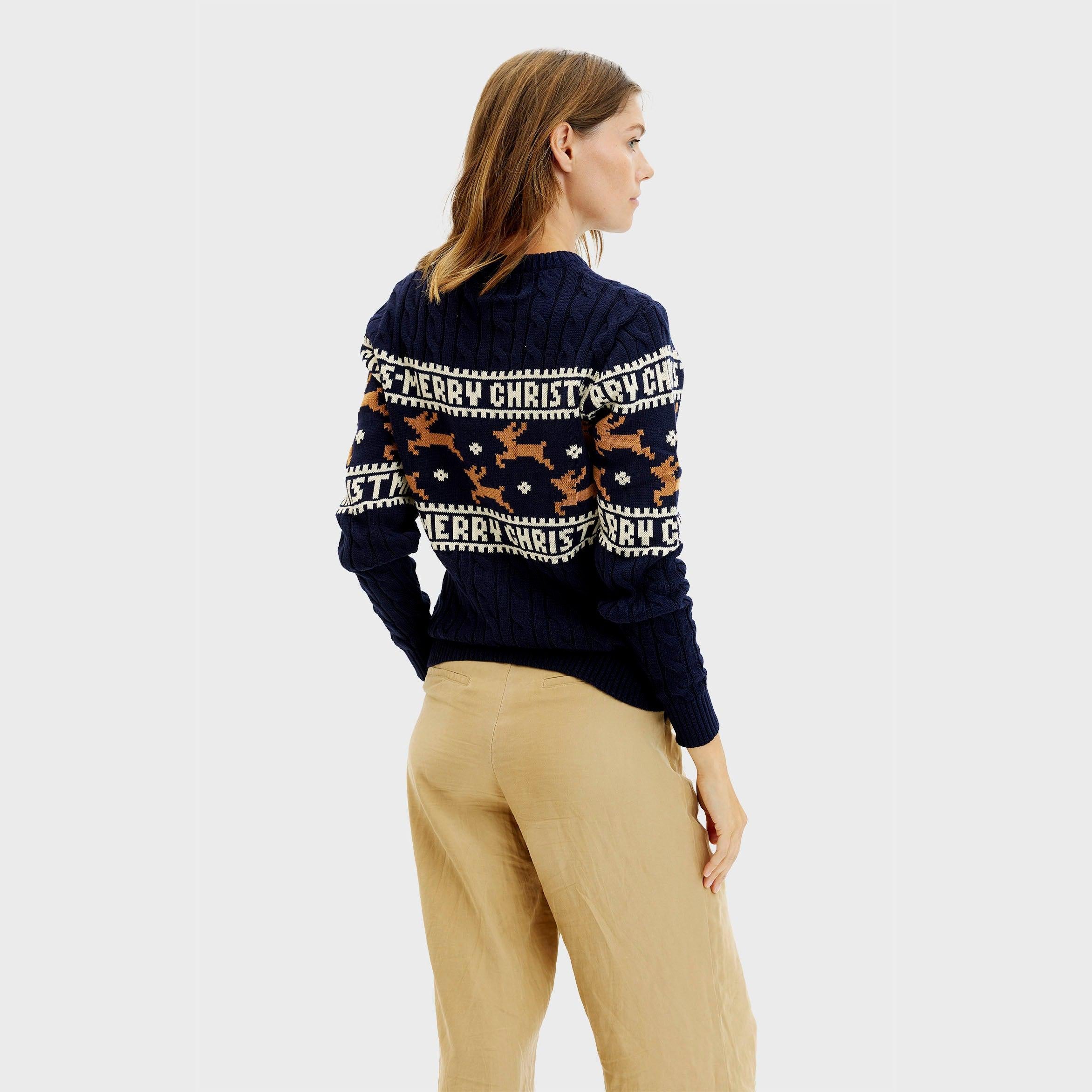 The Elegant Blue Christmas Sweater – Women