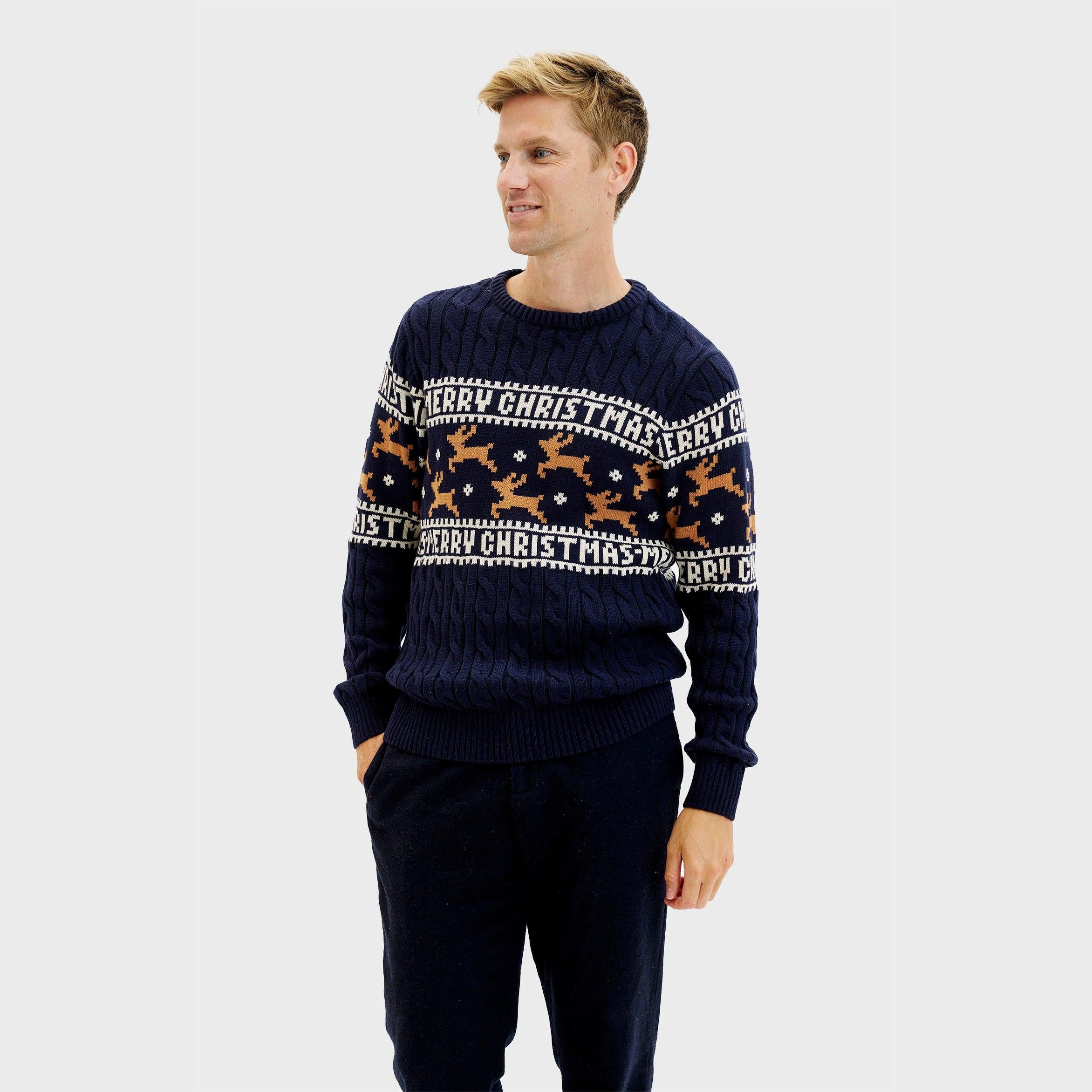 The Elegant Blue Christmas Sweater – Men
