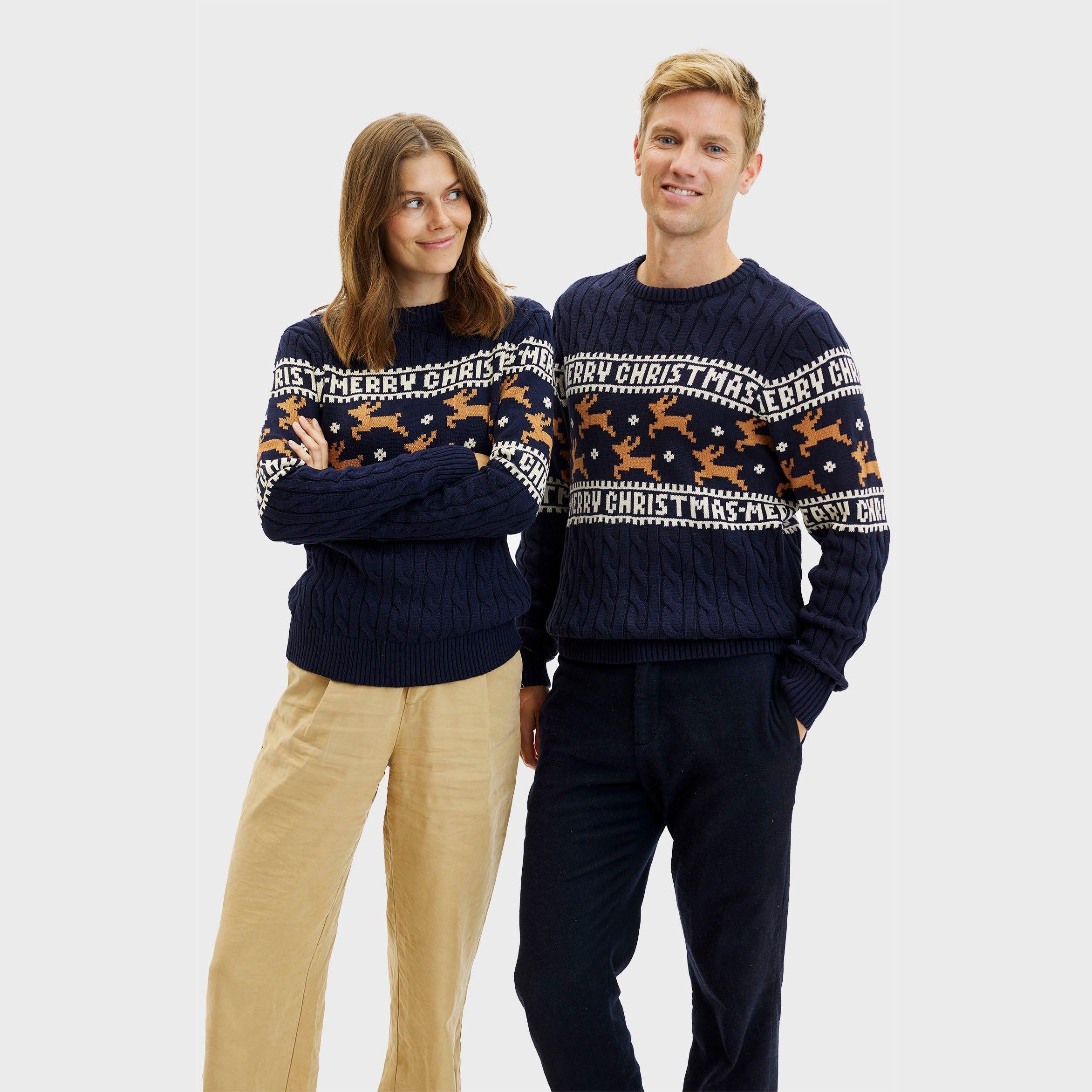 The Elegant Blue Christmas Sweater – Men