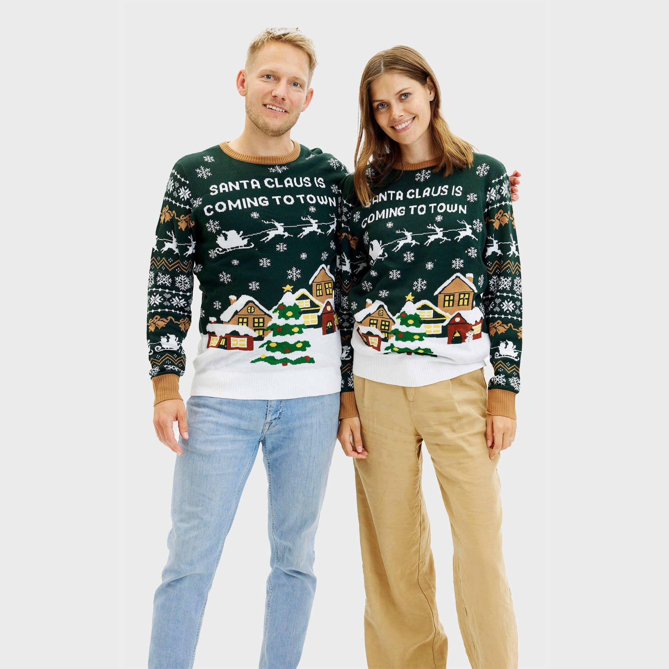 Santa Claus Is Coming To Town LED Green – Men