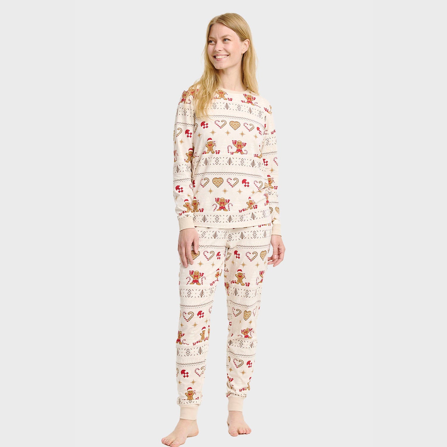 Christmas Cookie Pyjamas Beige – Women