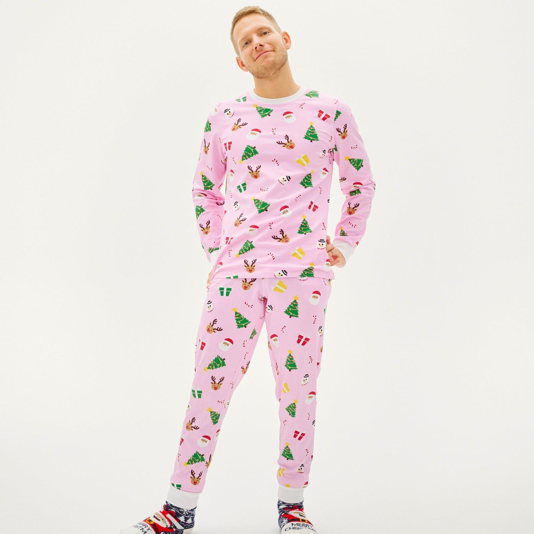 The Pinkish Christmas Pyjamas – Men