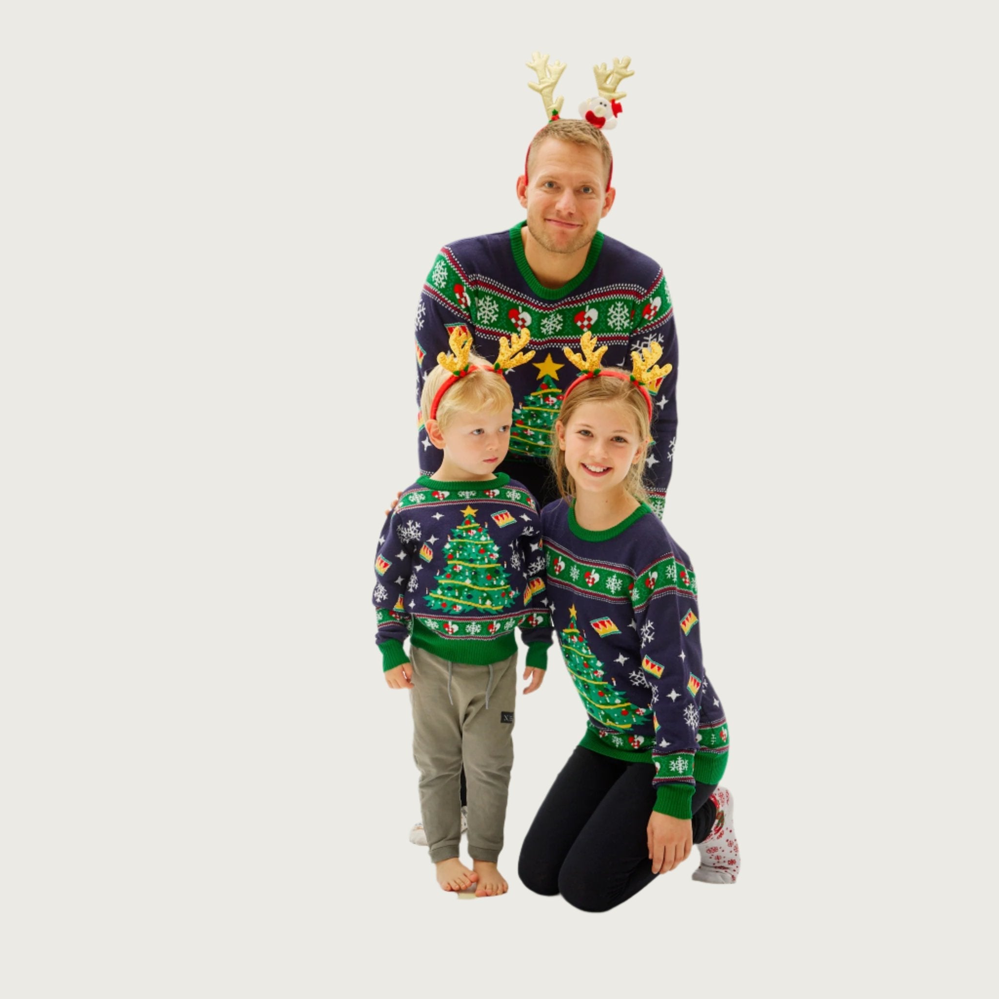 Christmas tree navy christmas sweater - child.