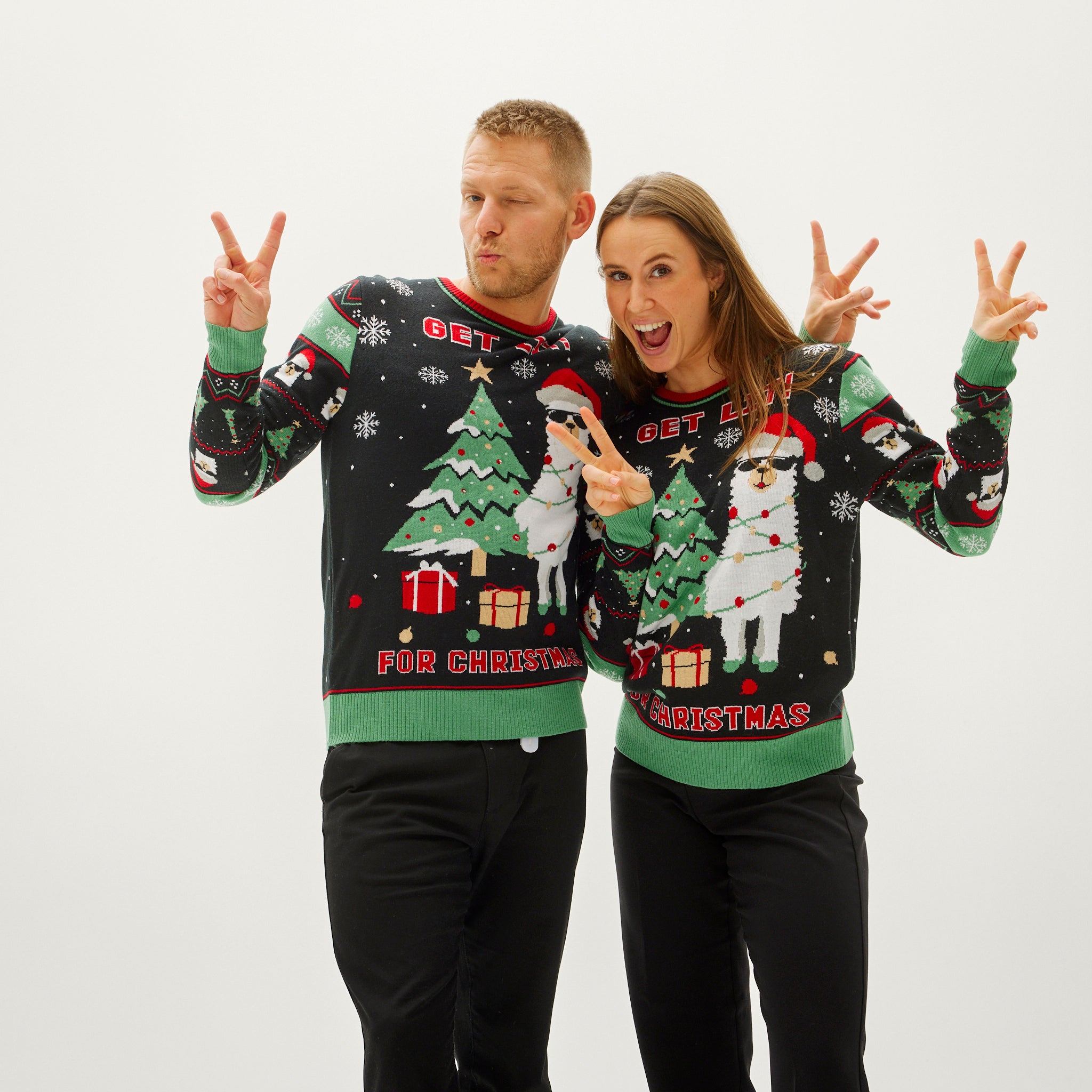 Get Lit Llama Christmas Sweater - Women