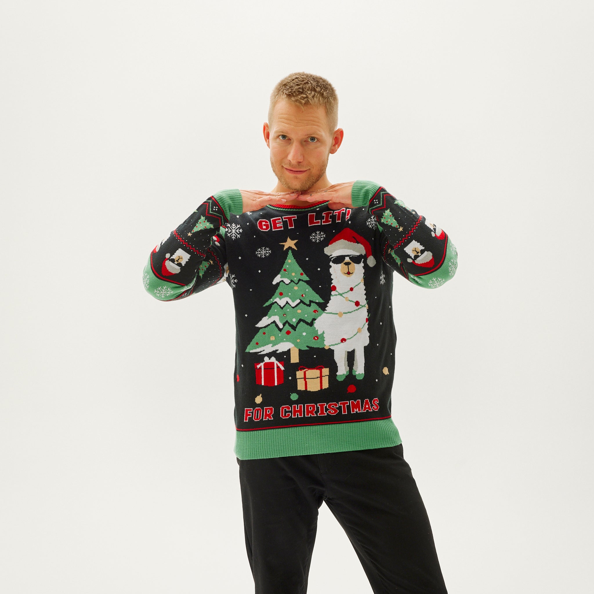 Get Lit Llama Christmas Sweater - Men