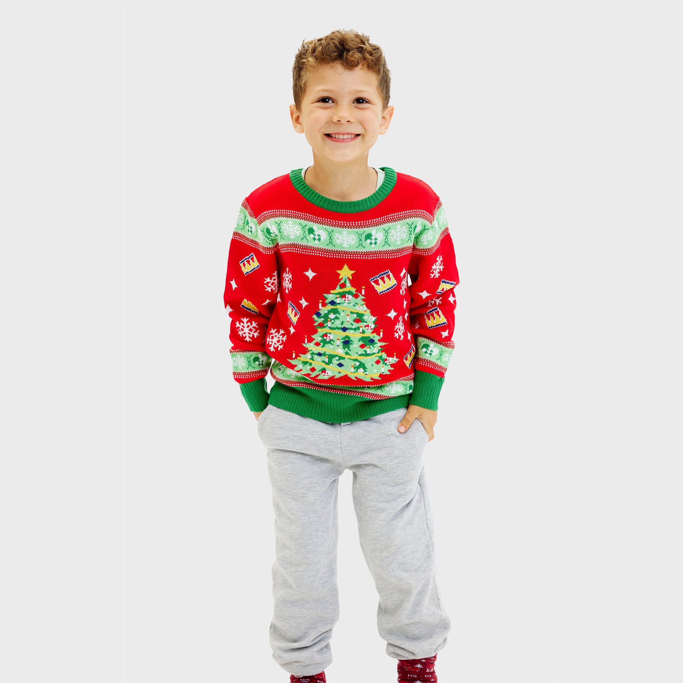 Christmas tree red sweater - child.
