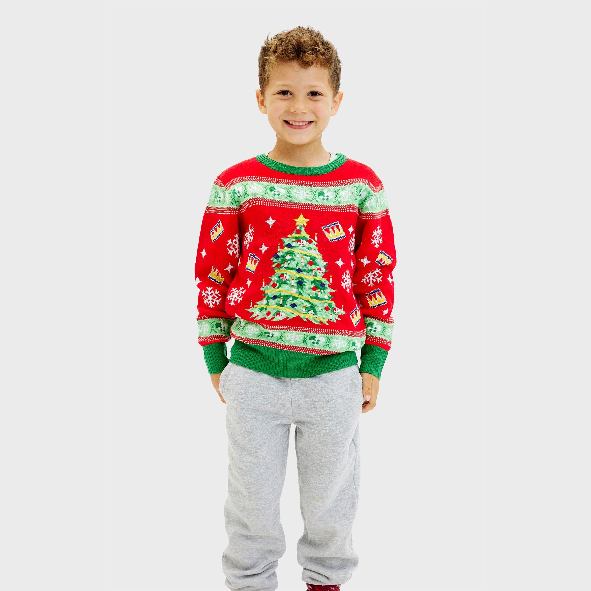 Christmas tree red sweater - child.