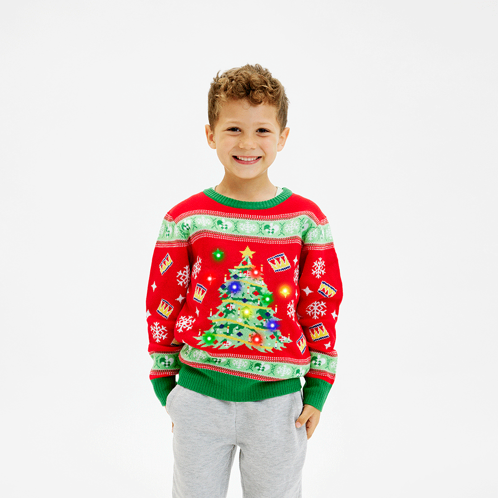 Christmas tree red sweater - child.