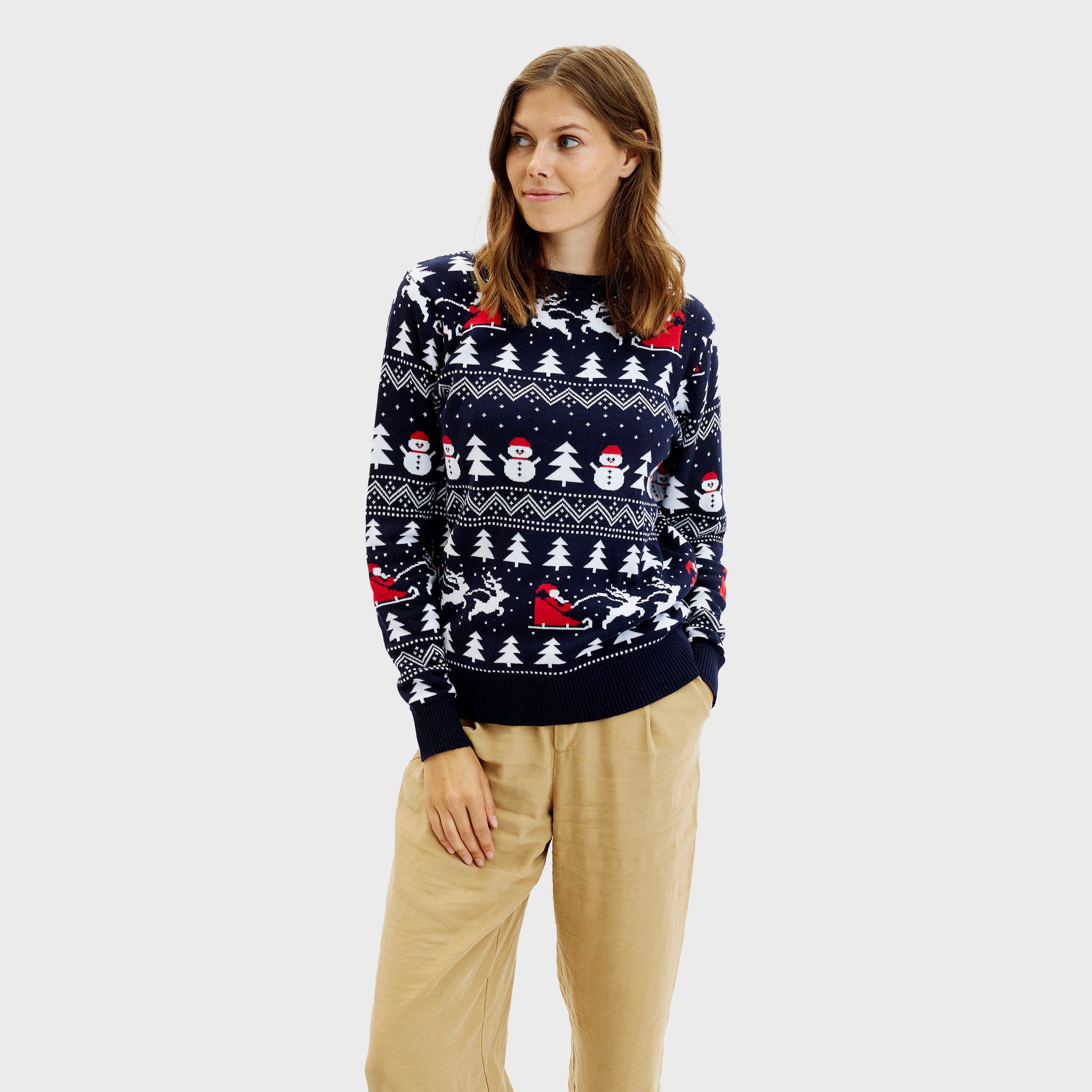 The Stylish Navy Christmas Sweater – Women