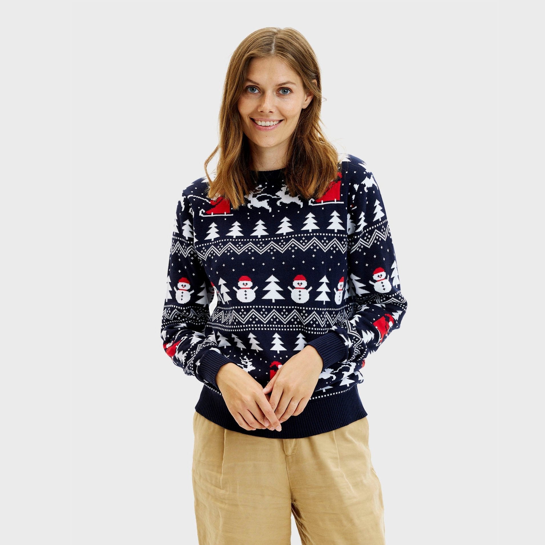 The Stylish Navy Christmas Sweater – Women