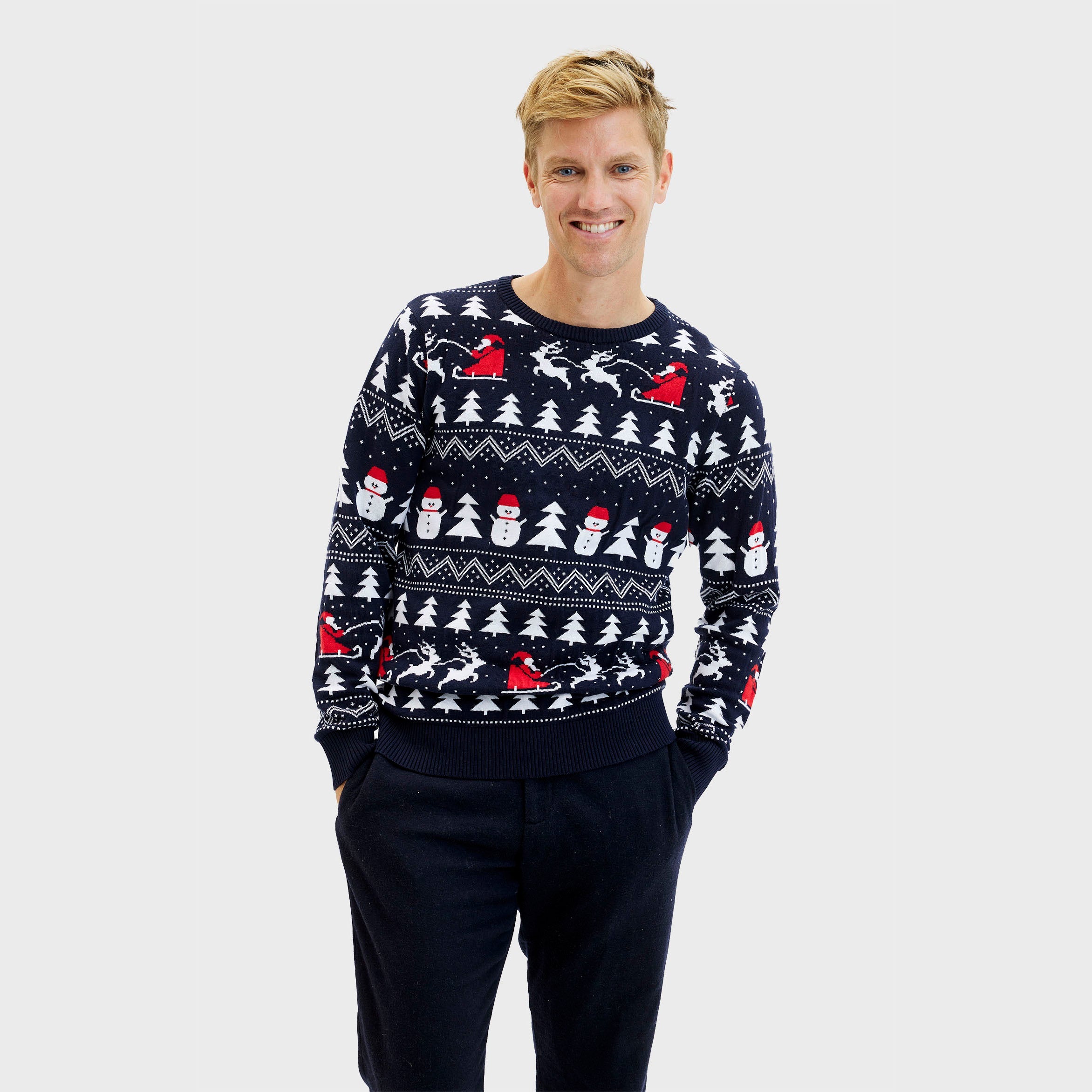 The Stylish Navy Christmas Sweater – Men