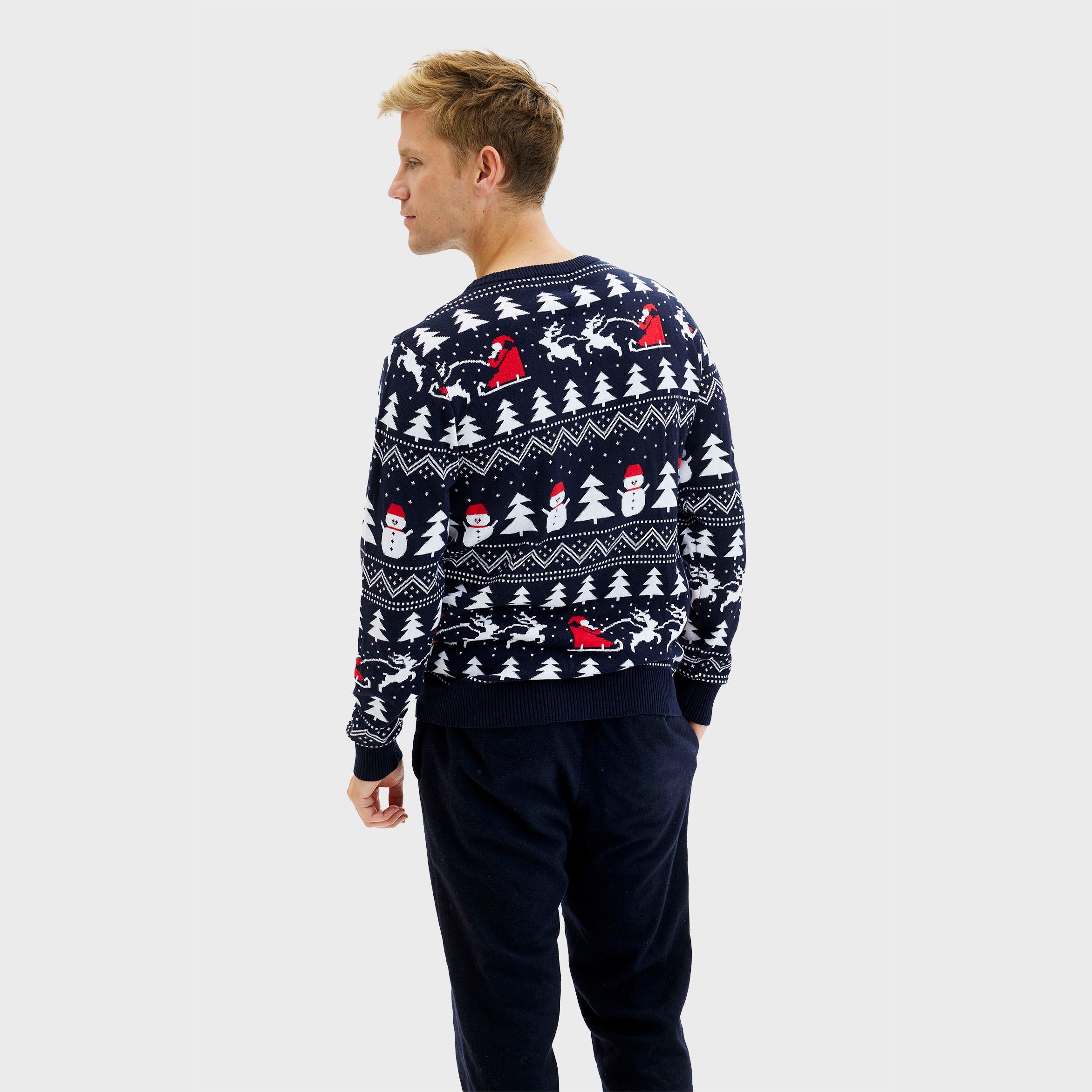 The Stylish Navy Christmas Sweater – Men