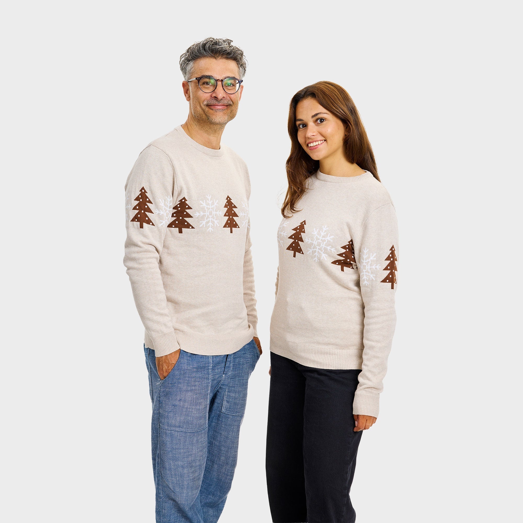 De beige wintertrui – Heren