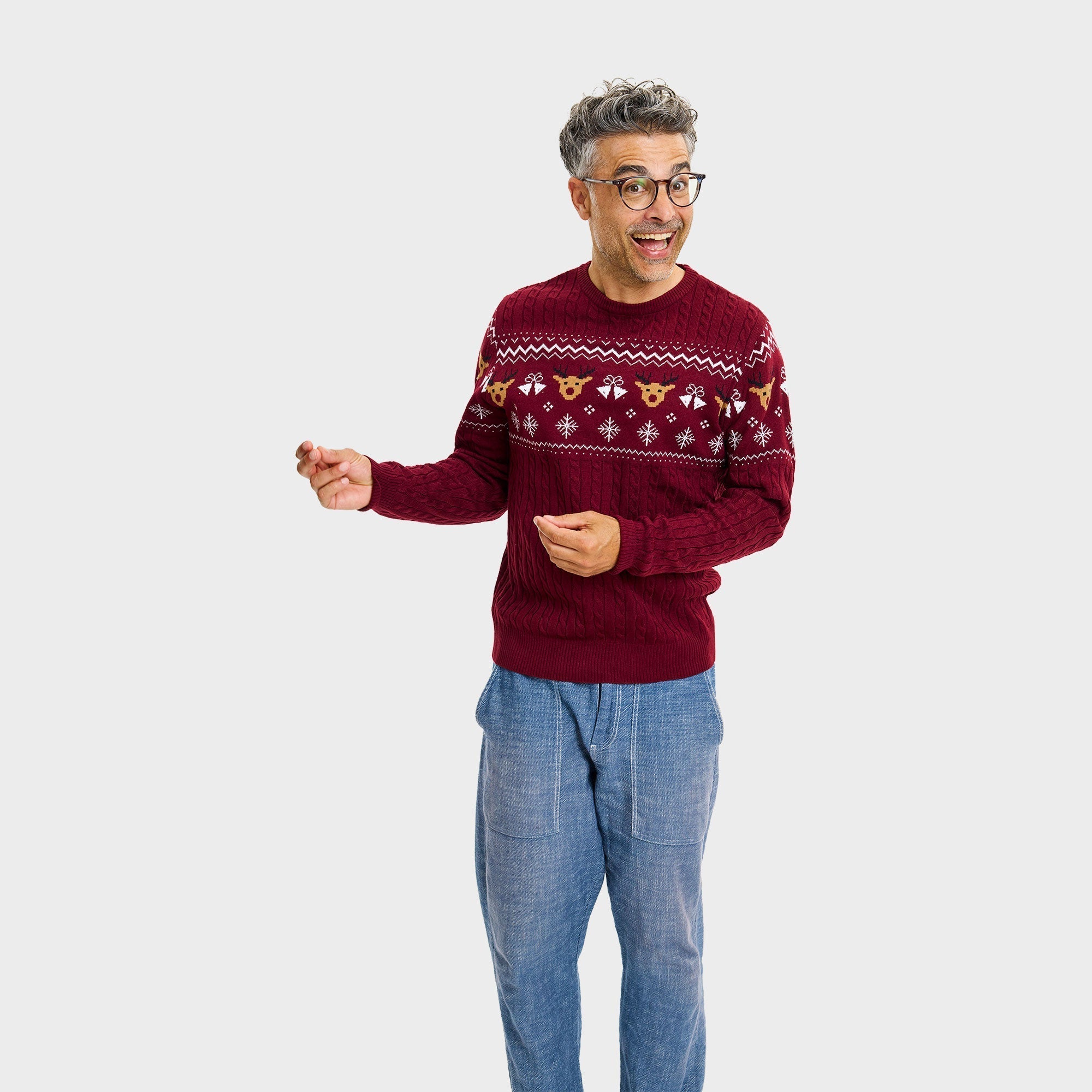 Wijnrode kersttrui – Heren