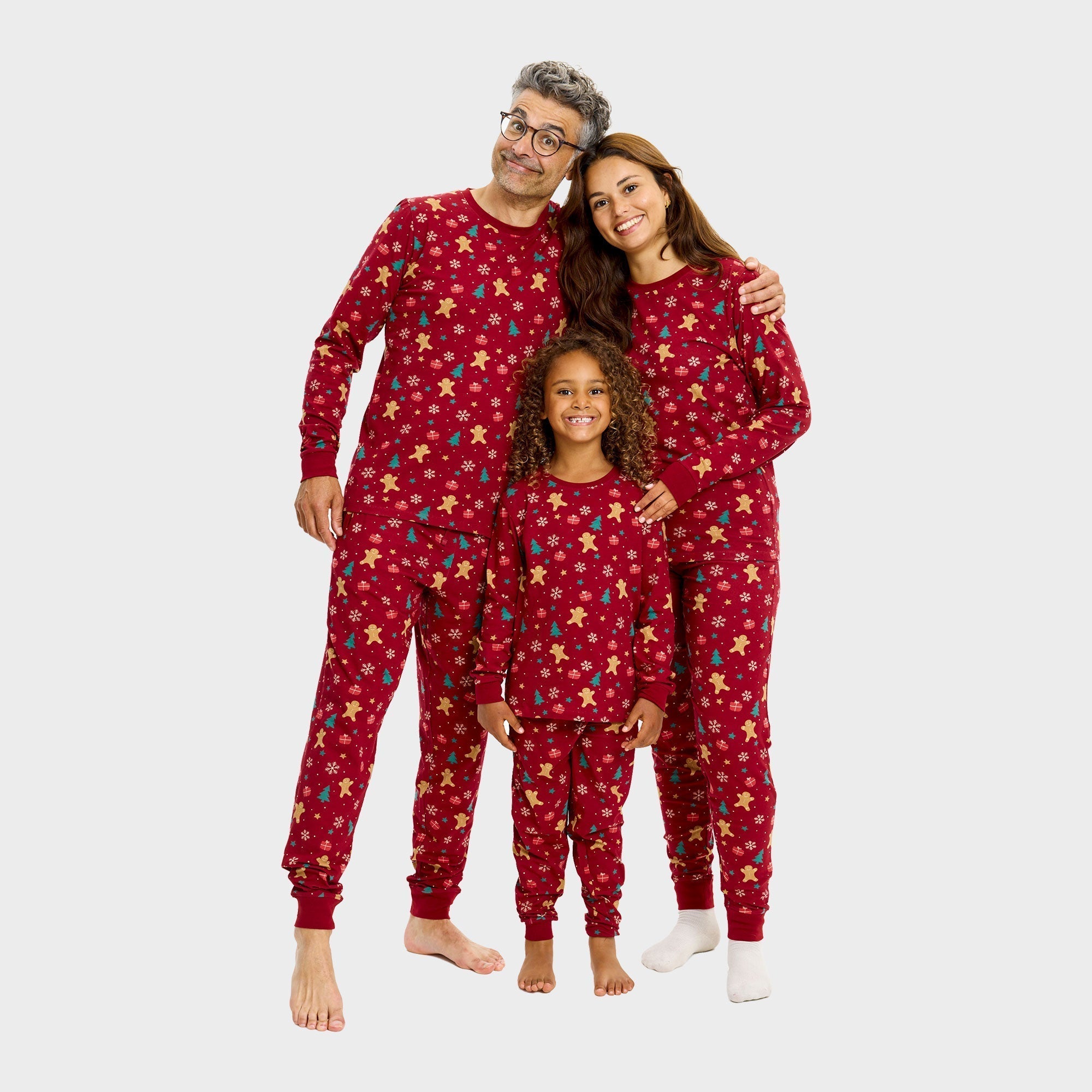 Gingerbread kerstpyjama rood – Dames