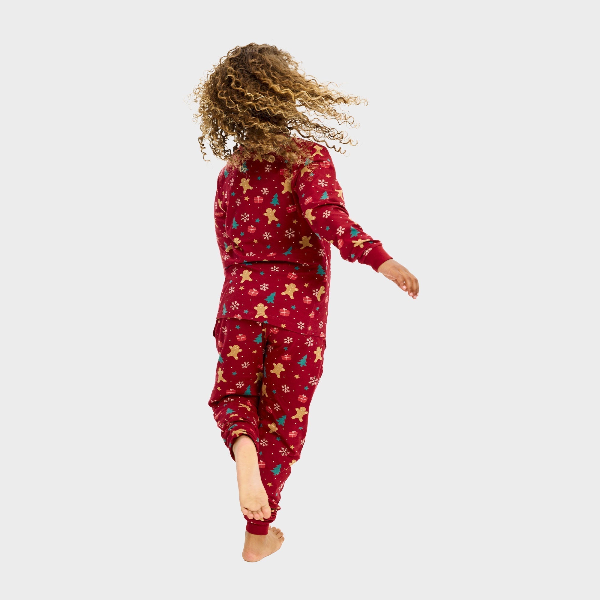 Gingerbread kerstpyjama rood – Kinderen