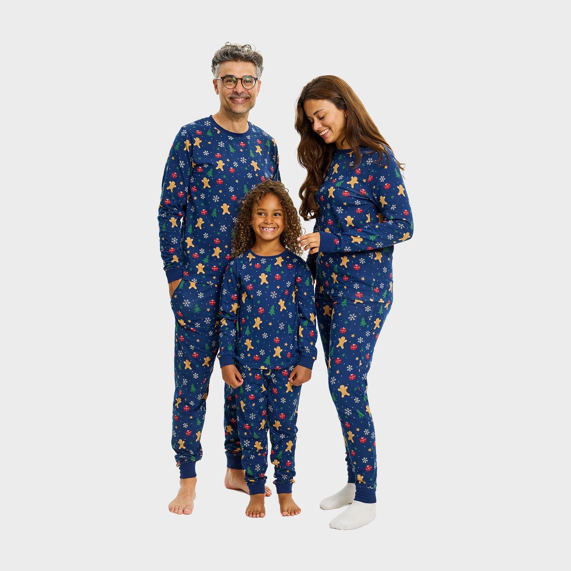 Gingerbread kerstpyjama navy – Kinderen