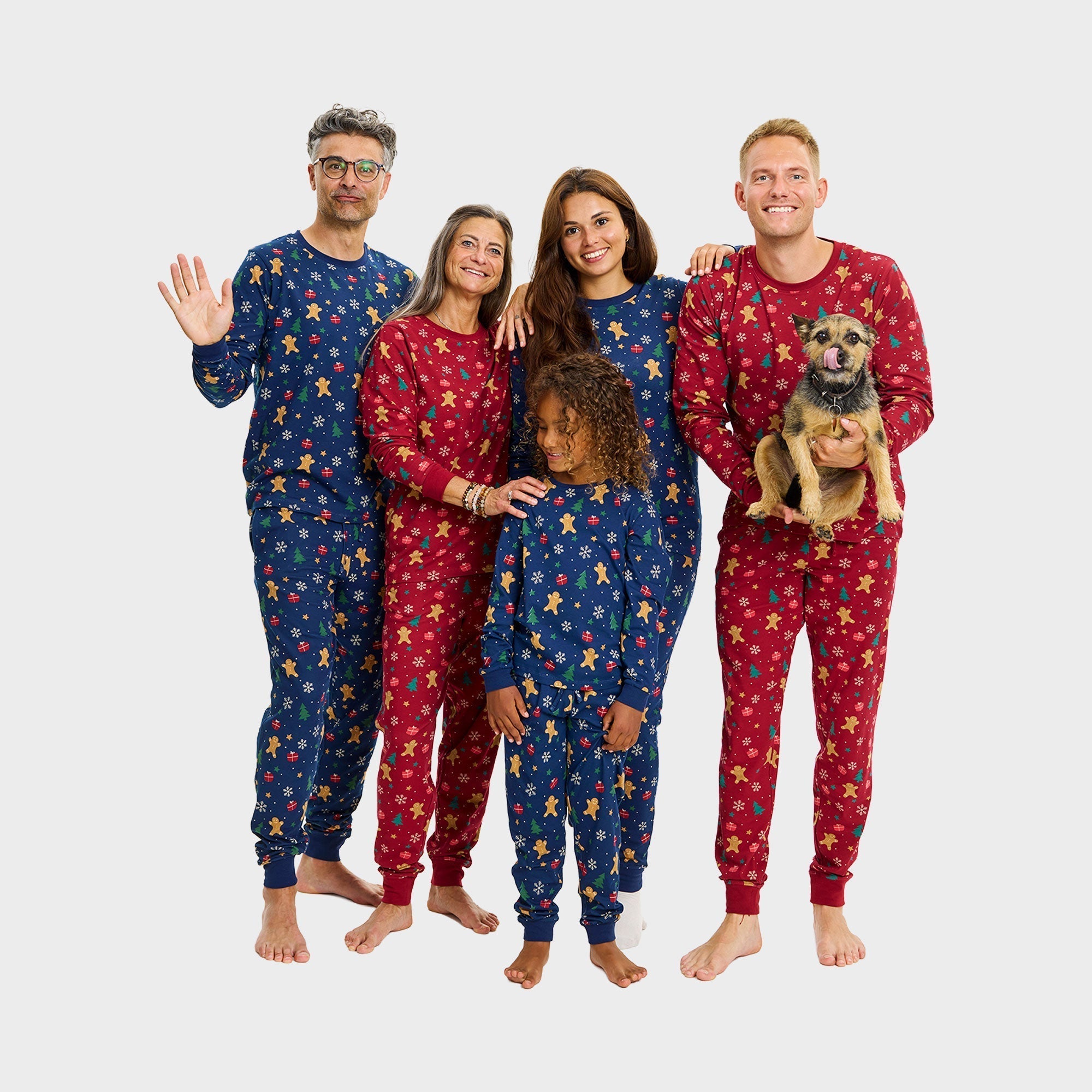 Gingerbread kerstpyjama navy – Dames