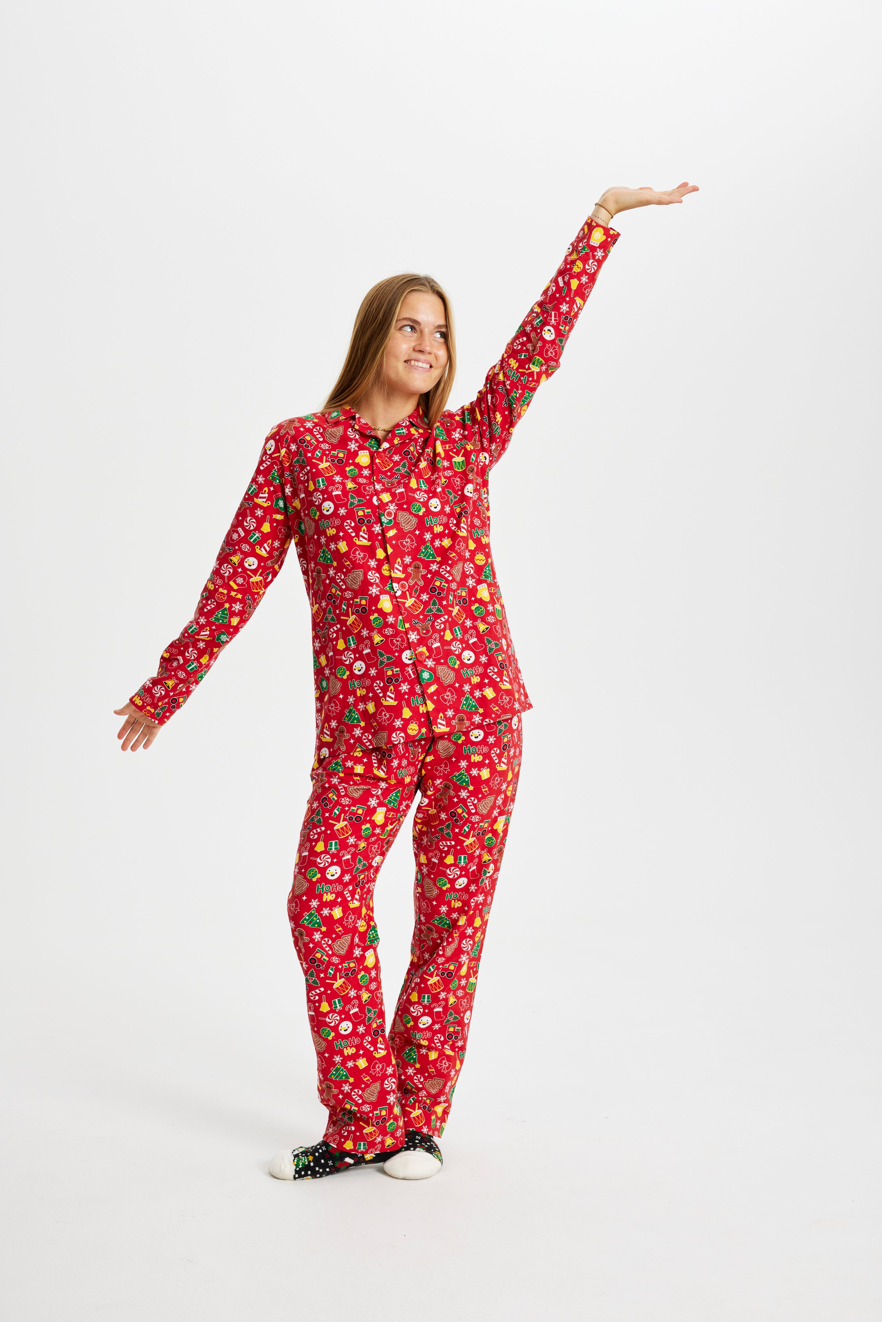 Crazy Christmas Pajamas Flannel Red - Women.