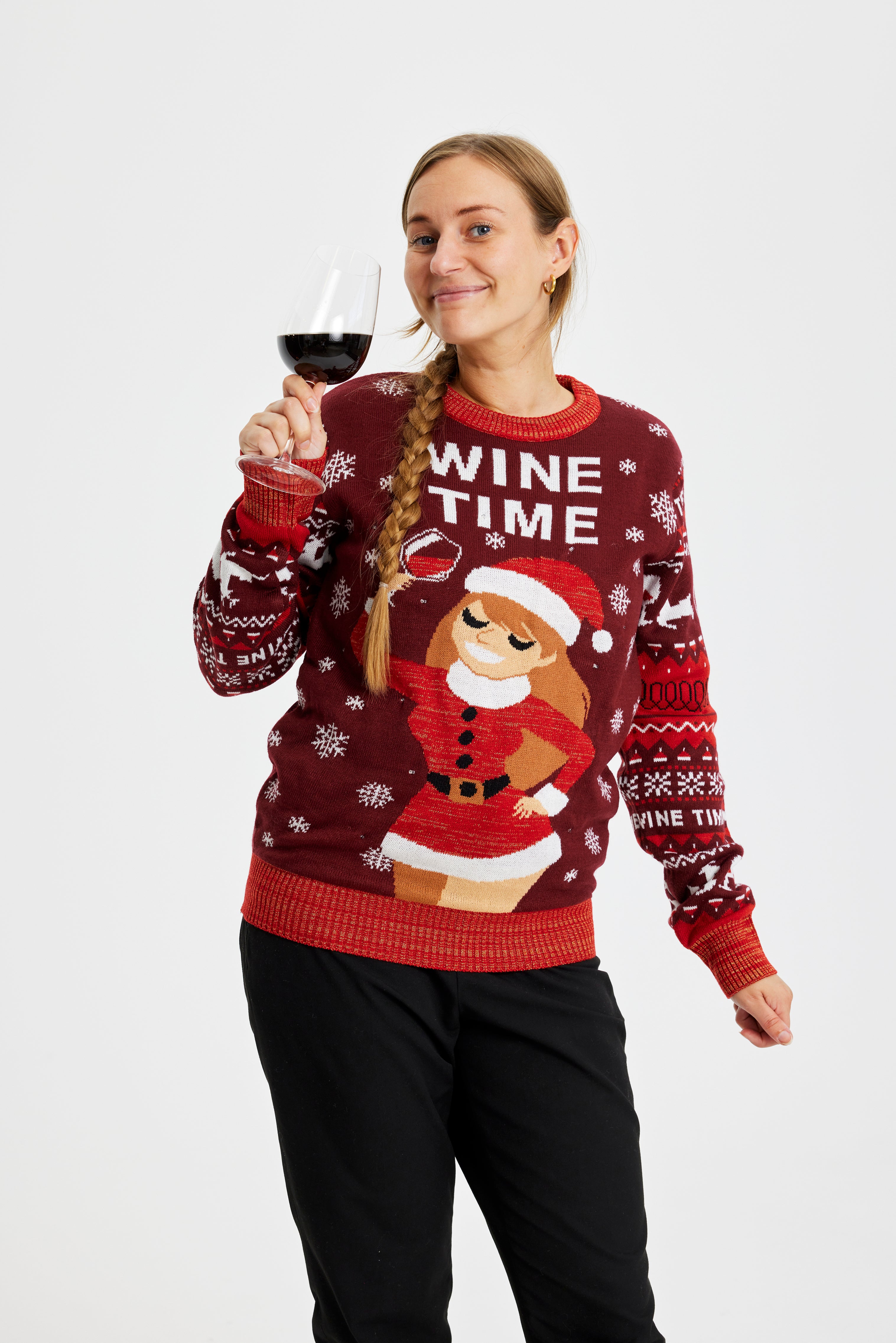Wine Time Christmas Sweater - Women