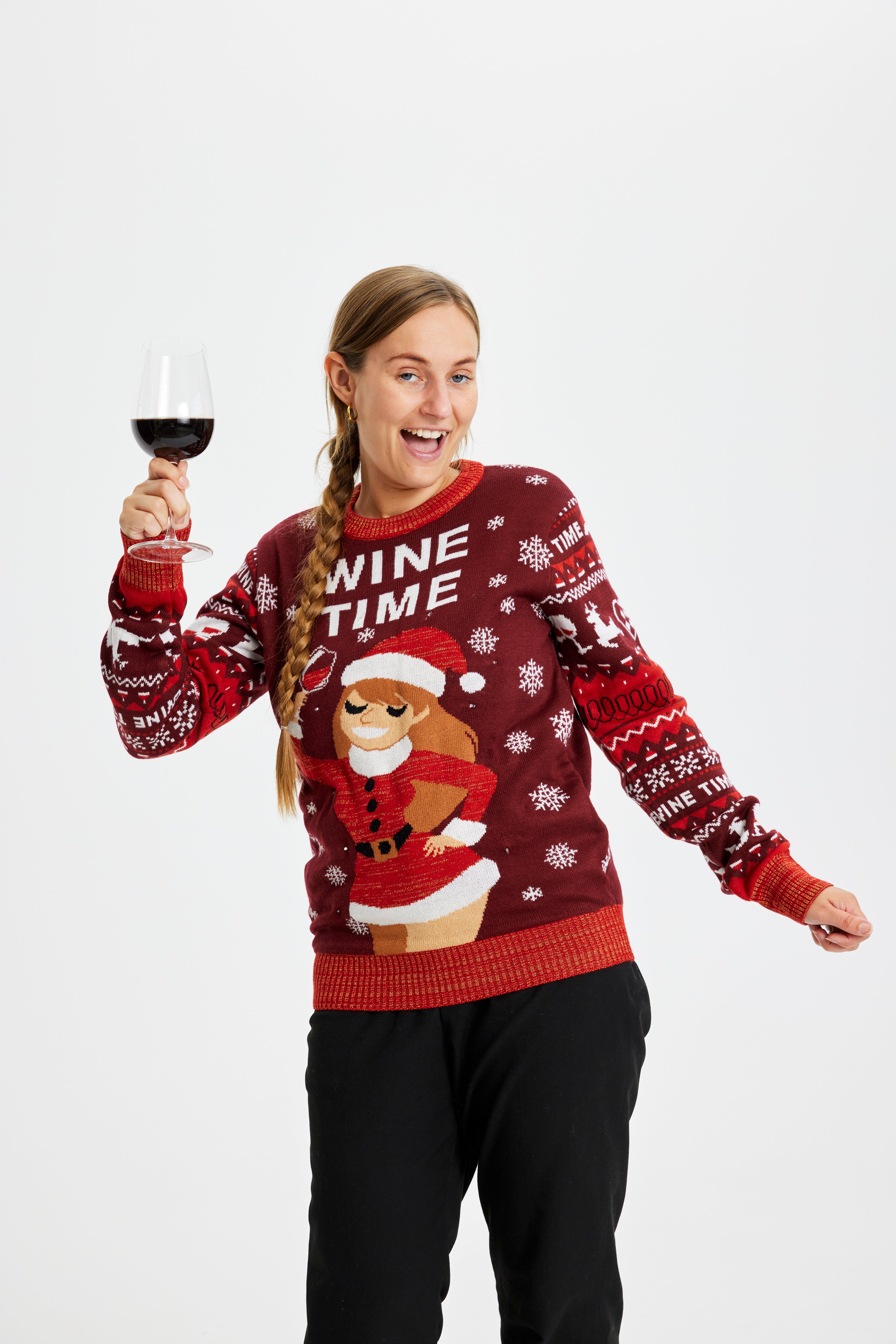 Wine Time Christmas Sweater - Women
