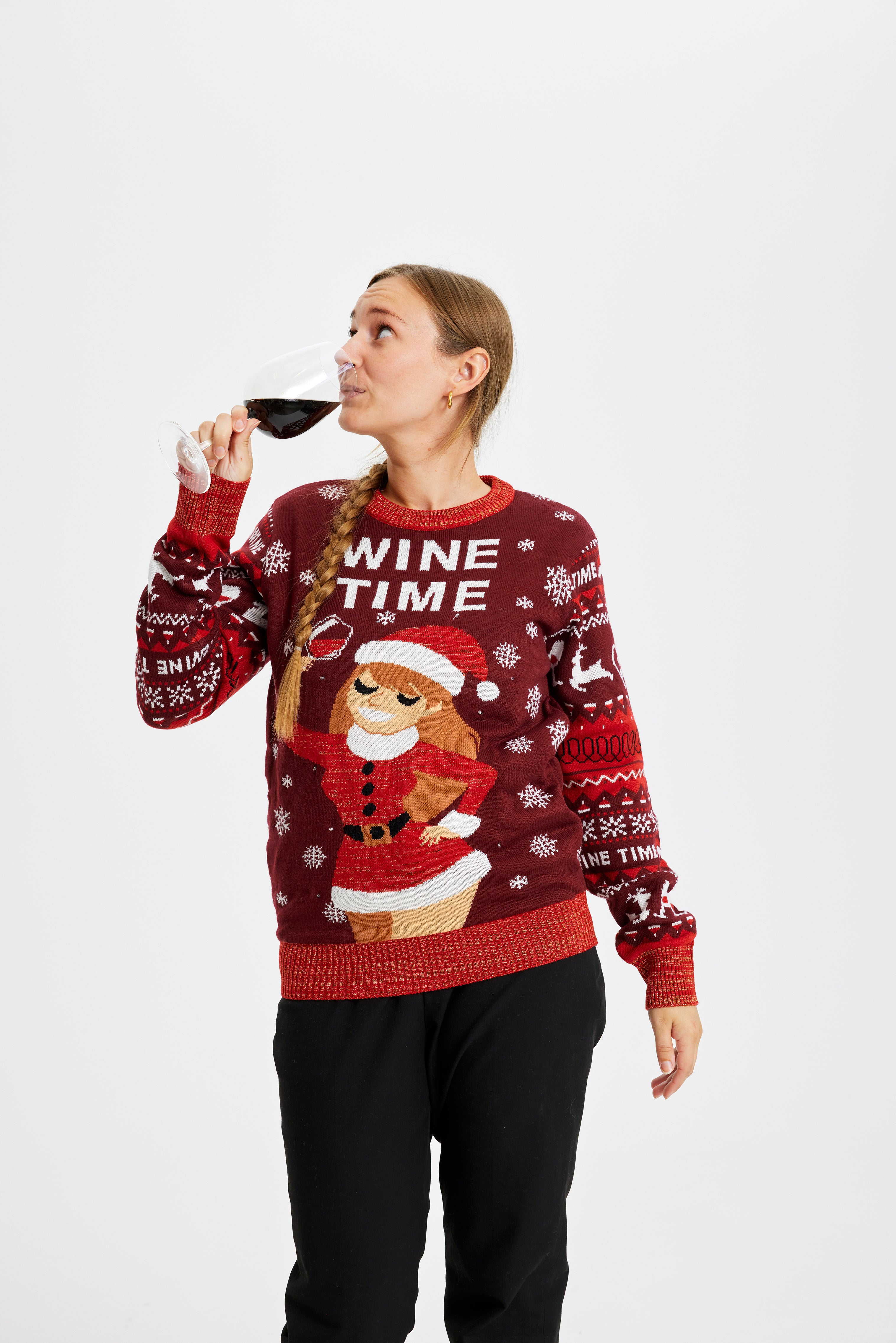 Wine Time Christmas Sweater - Women