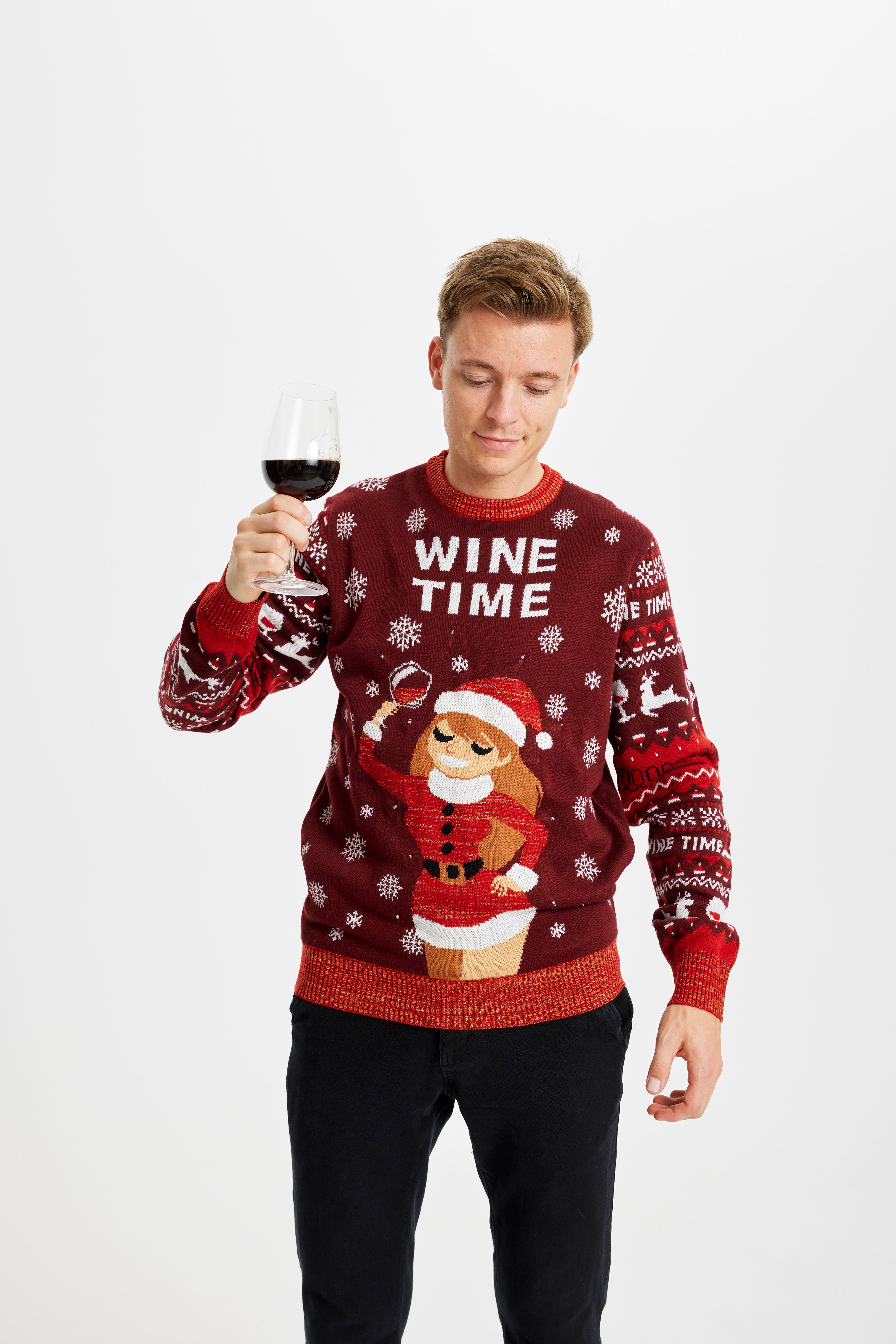 Wine Time Christmas Sweater - Men
